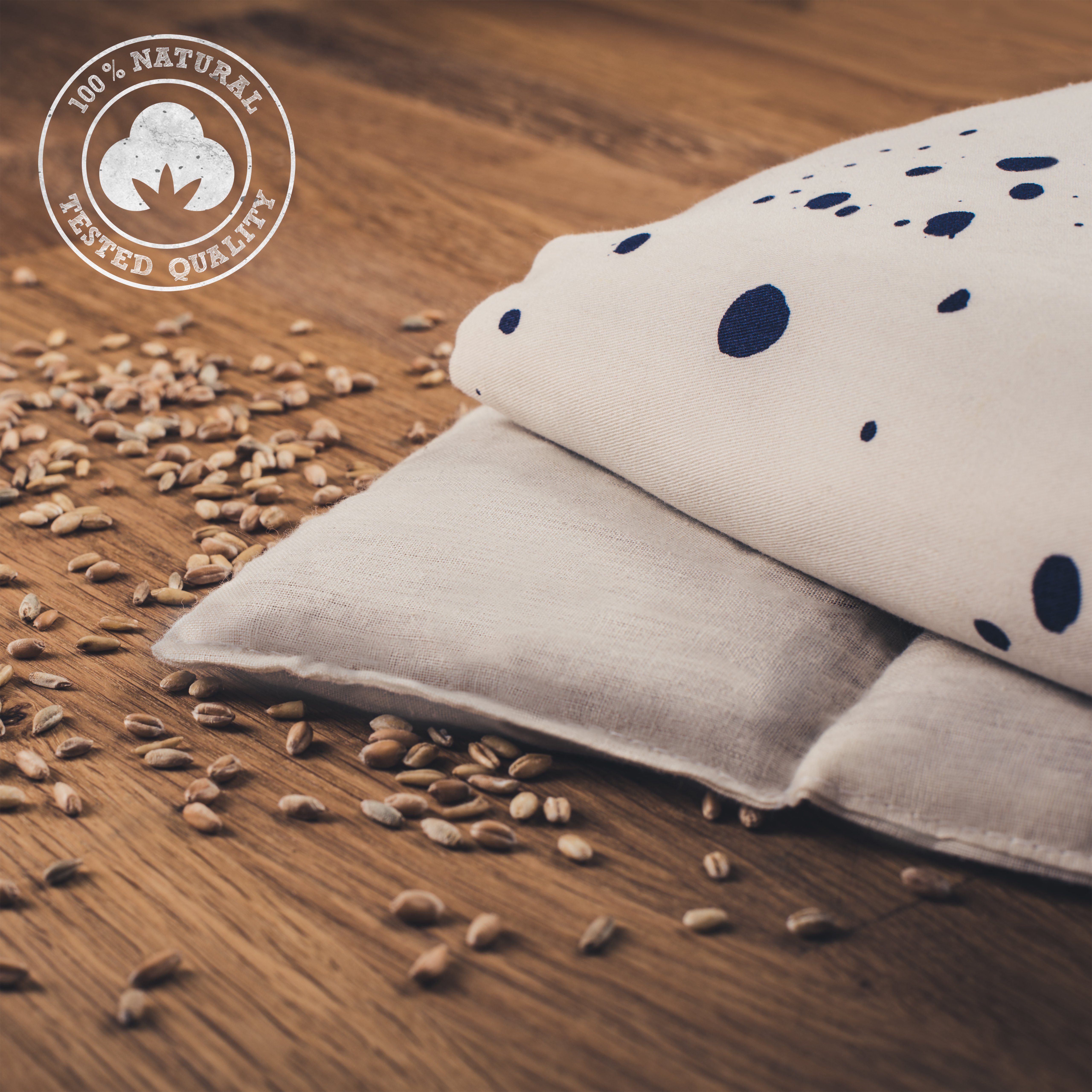 Blumtal Heat Pillow, Grain Pillow made of cotton - made of wheat grains, for back and neck, 50 x 20 cm