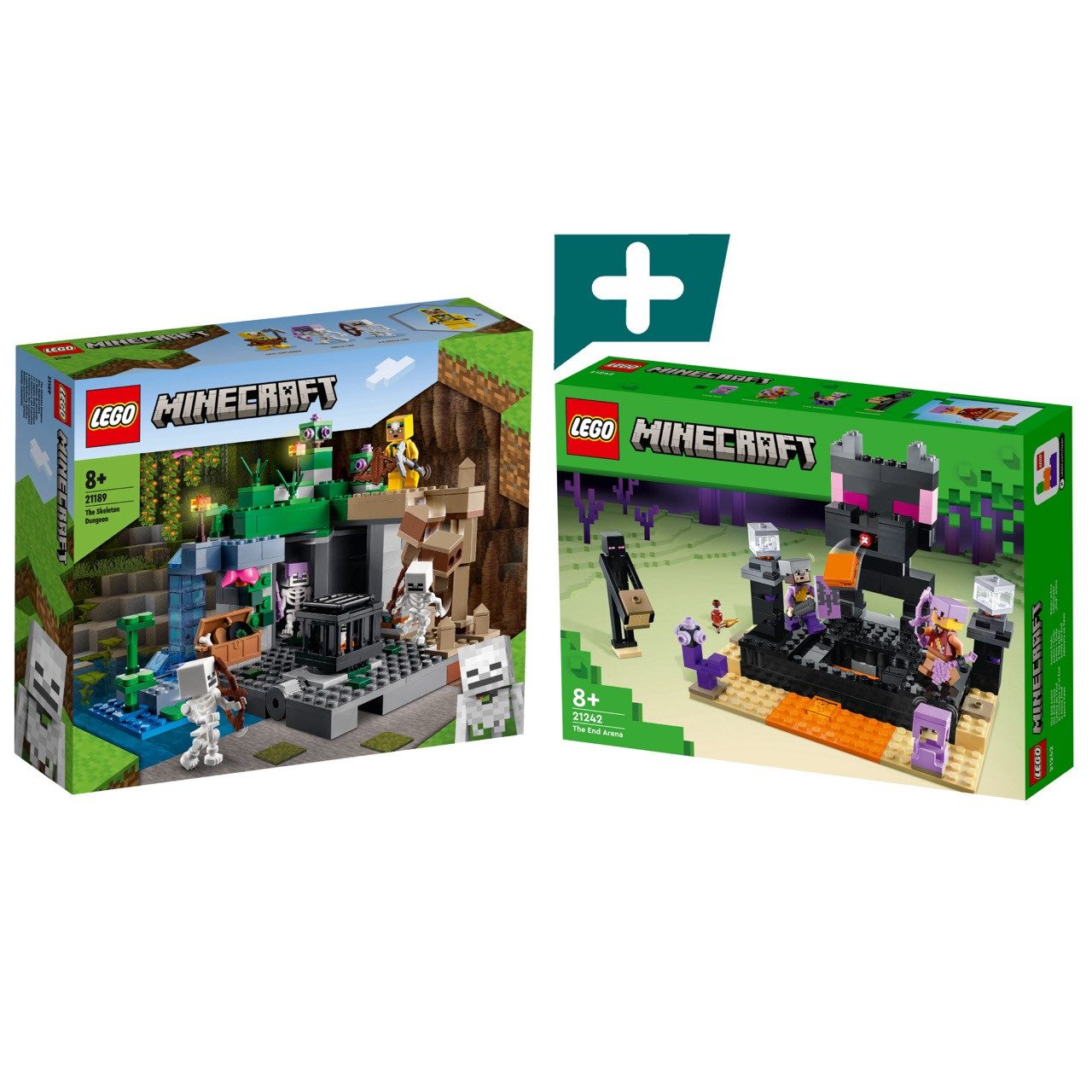 LEGO® LEGO Set Minecraft Das Skelettverlies (21189) + Die End-Arena (21242) günstig online kaufen