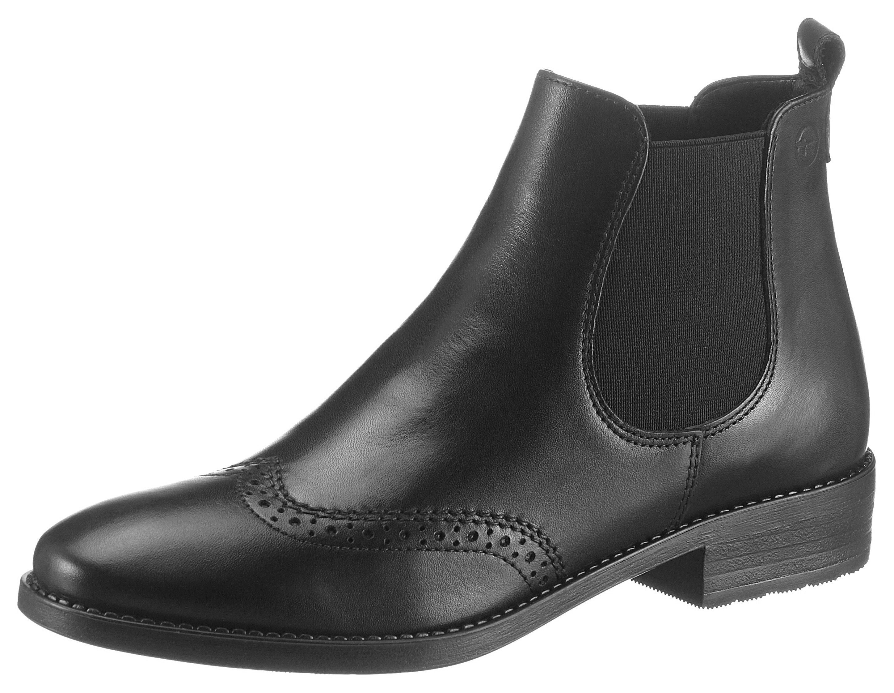 Tamaris Chelseaboots in eleganter Optik, Elegante, flache Stiefelette mit  Lyralochung online kaufen | OTTO