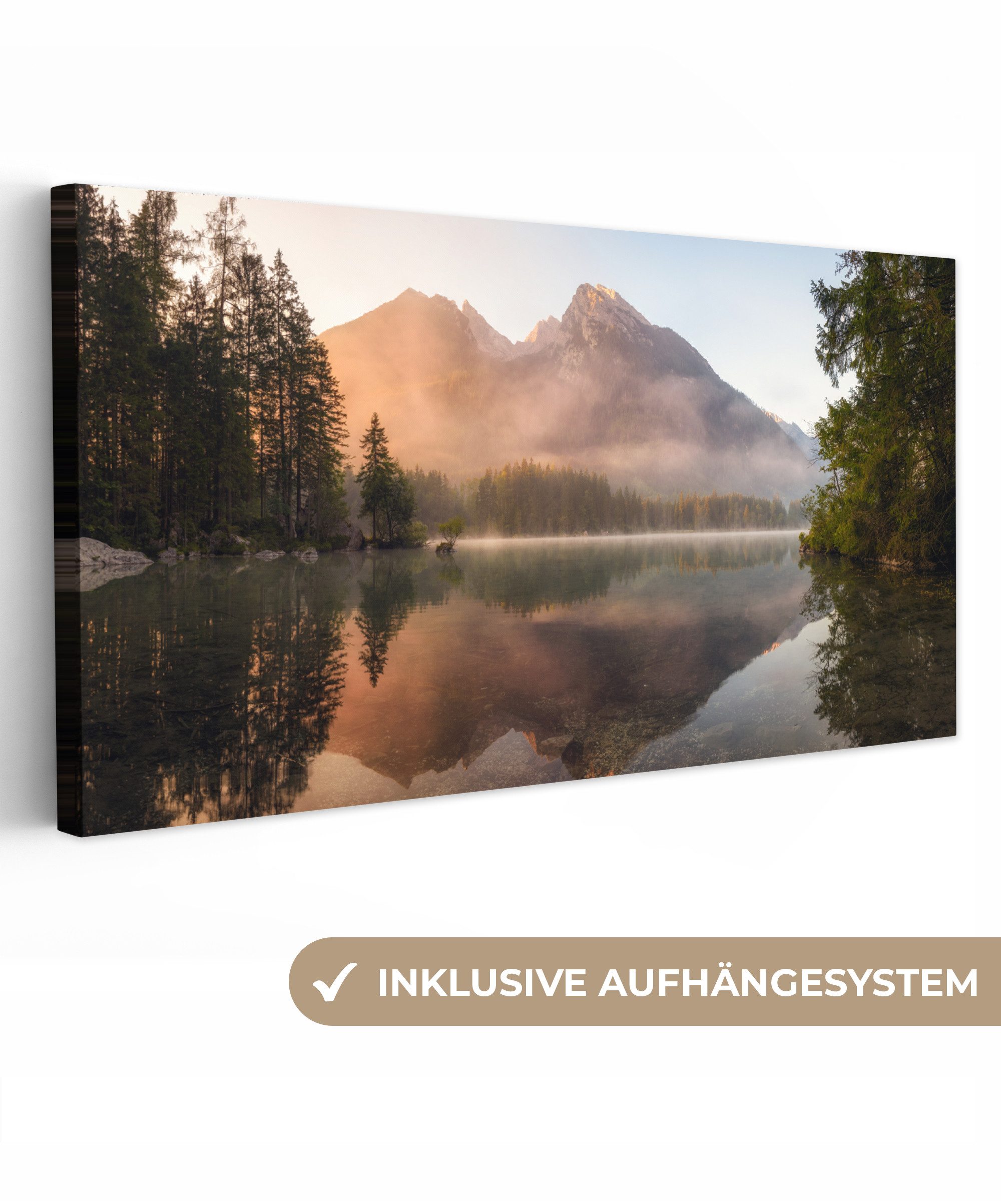 OneMillionCanvasses® Leinwandbild Panorama Landschaft - Nebel günstig online kaufen