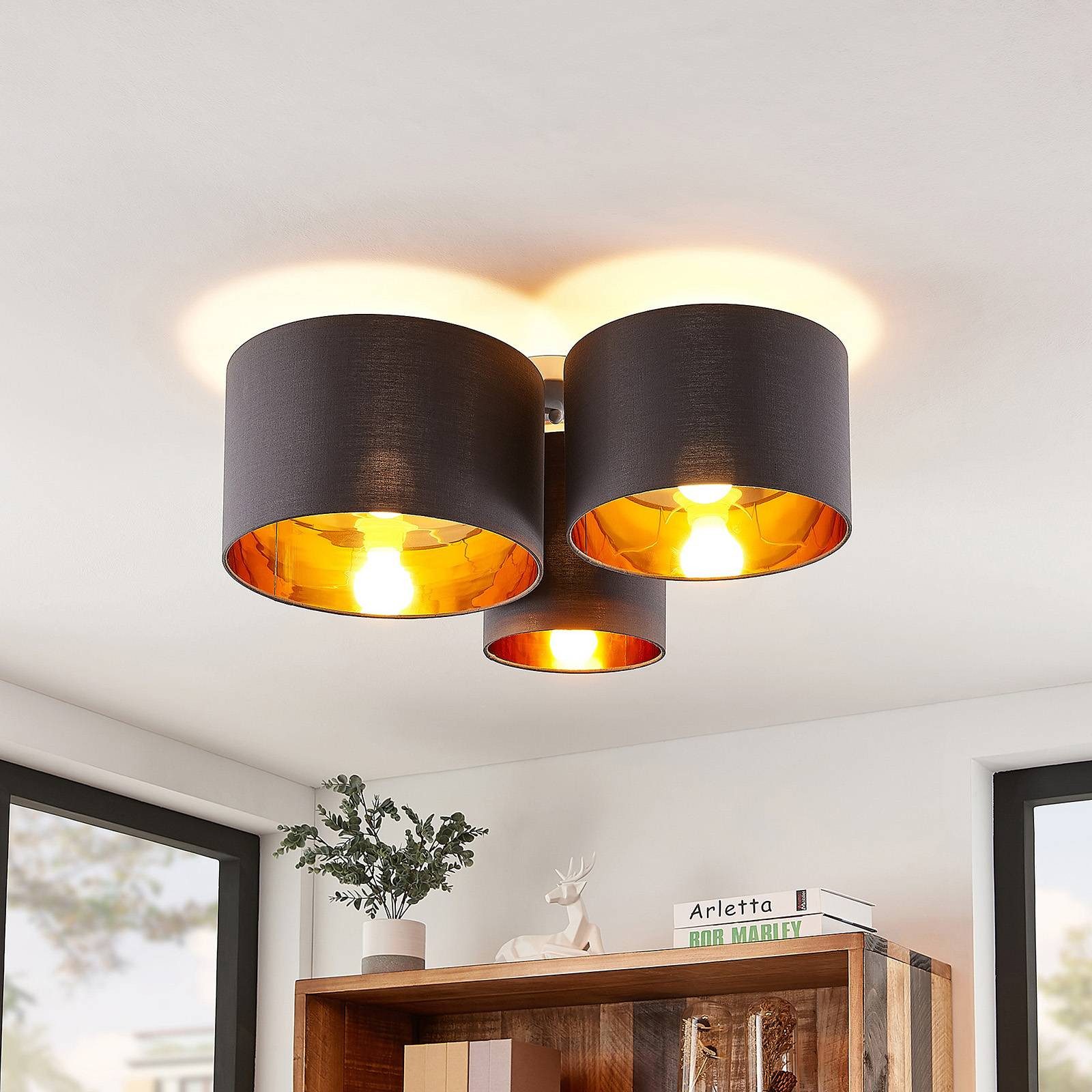 Lindby Deckenleuchten Laurenz, Alu IP20, 3 x 15 W LED