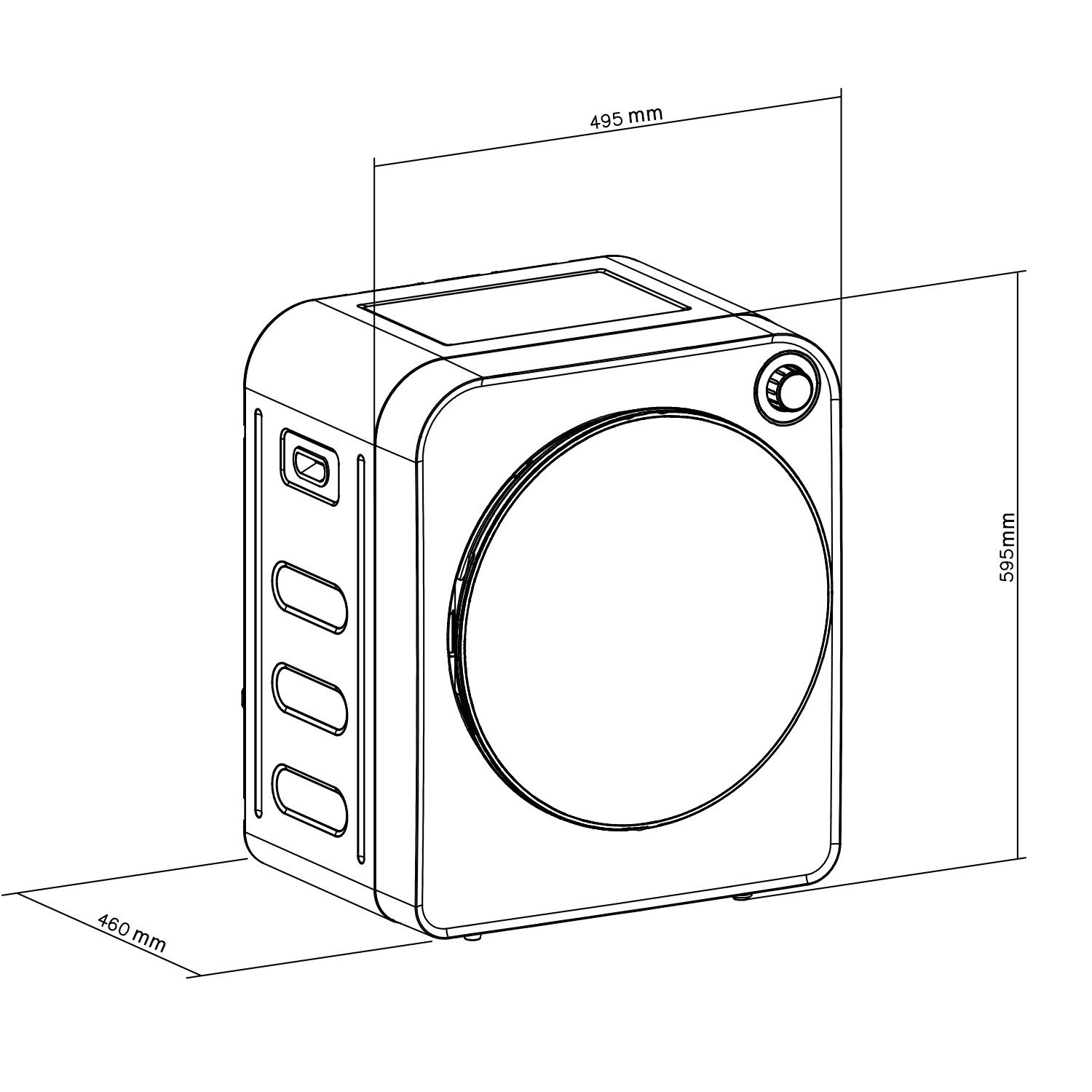 GreenBlue Elektrischer Wäschetrockner GB410 Kompakter Ablufttrockner 830 W 3 kg 5 Programme, 20–180 Min Timer, platzsparend für kleine Wohnungen & Haushalt – Bild 4 von 5