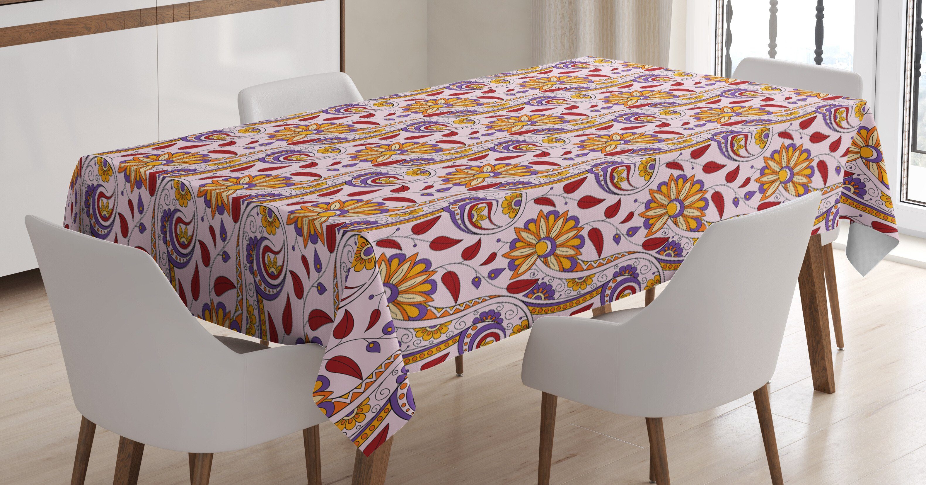 Abakuhaus Tischdecke Farbfest Waschbar Für den Außen Bereich geeignet Klare Farben, Ethnisch Persian Paisley Floral