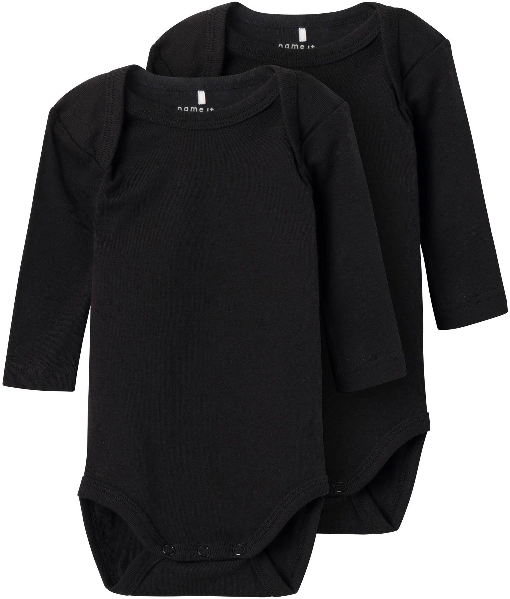 Name It Langarmbody NBNBODY 2P LS SOLID BLACK NOOS (Set, 2-tlg)