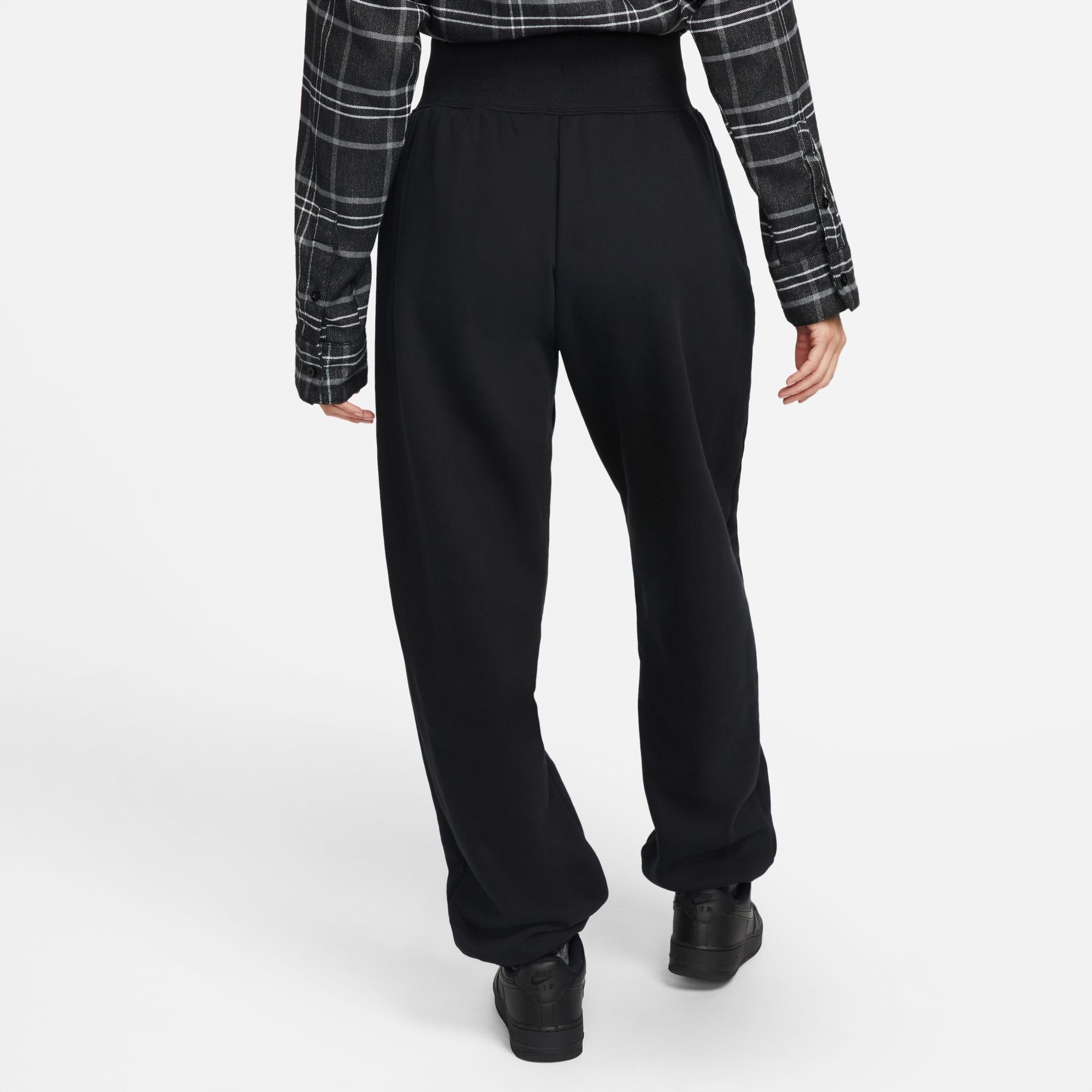 FLEECE SWEATPANTS Nike HIGH-WAISTED OVERSIZED Sportswear Jogginghose WOMEN'S PHOENIX BLACK/SAIL