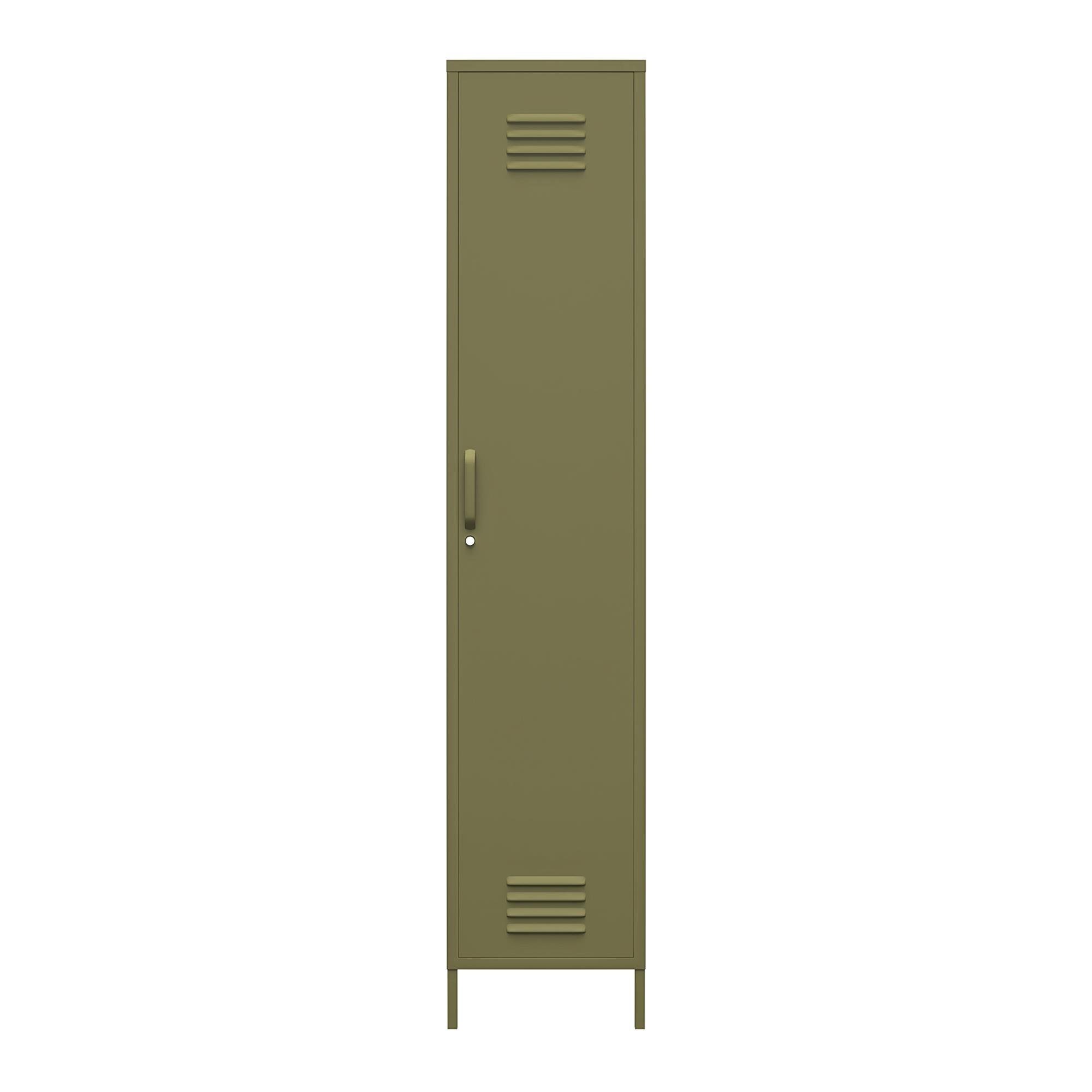 loft24 Spind Bradford Metallschrank, Design, 185 cm Kleiderschrank, olivegrün Höhe Retro