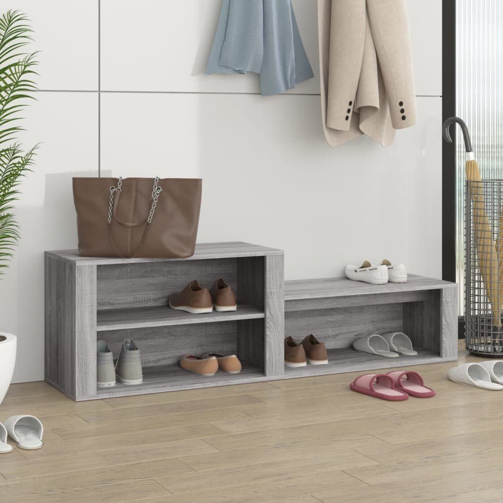 vidaXL Schuhregal Schuhschrank Grau Sonoma 150x35x45 cm Holzwerkstoff, 1-tlg.