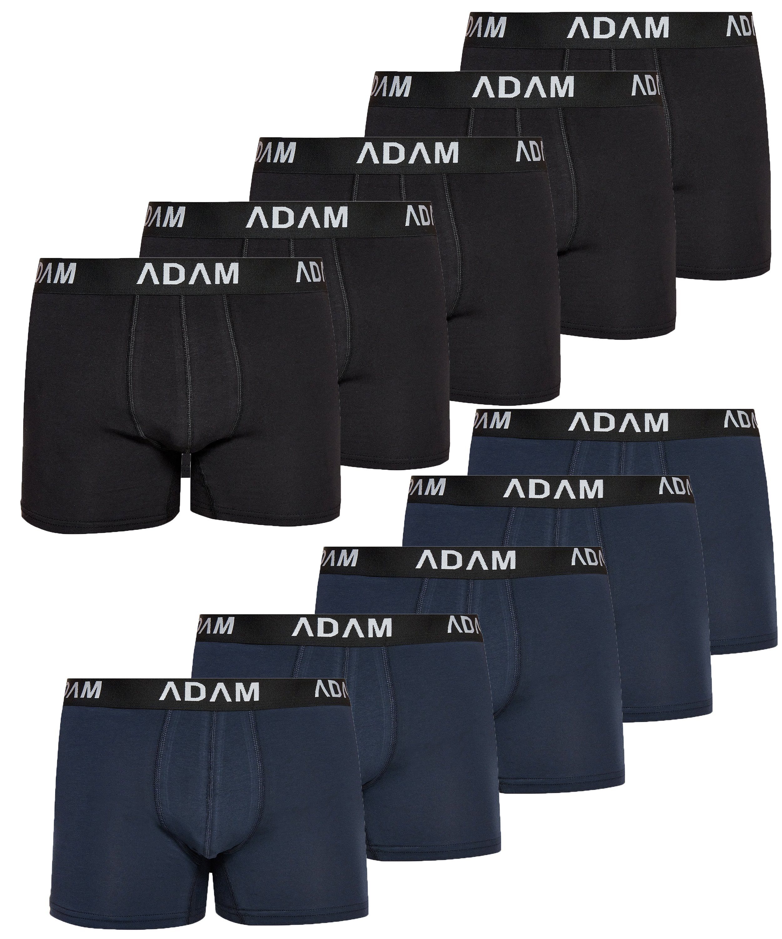 ADAM JEANS Boxershorts Boxer-1 (10-St., 6er Set, 8er Set, 10er Set, 12er Set) Boxershorts Herren Boxer Shorts Männer Unterhosen Trunks Underwear 10er Set Box-D