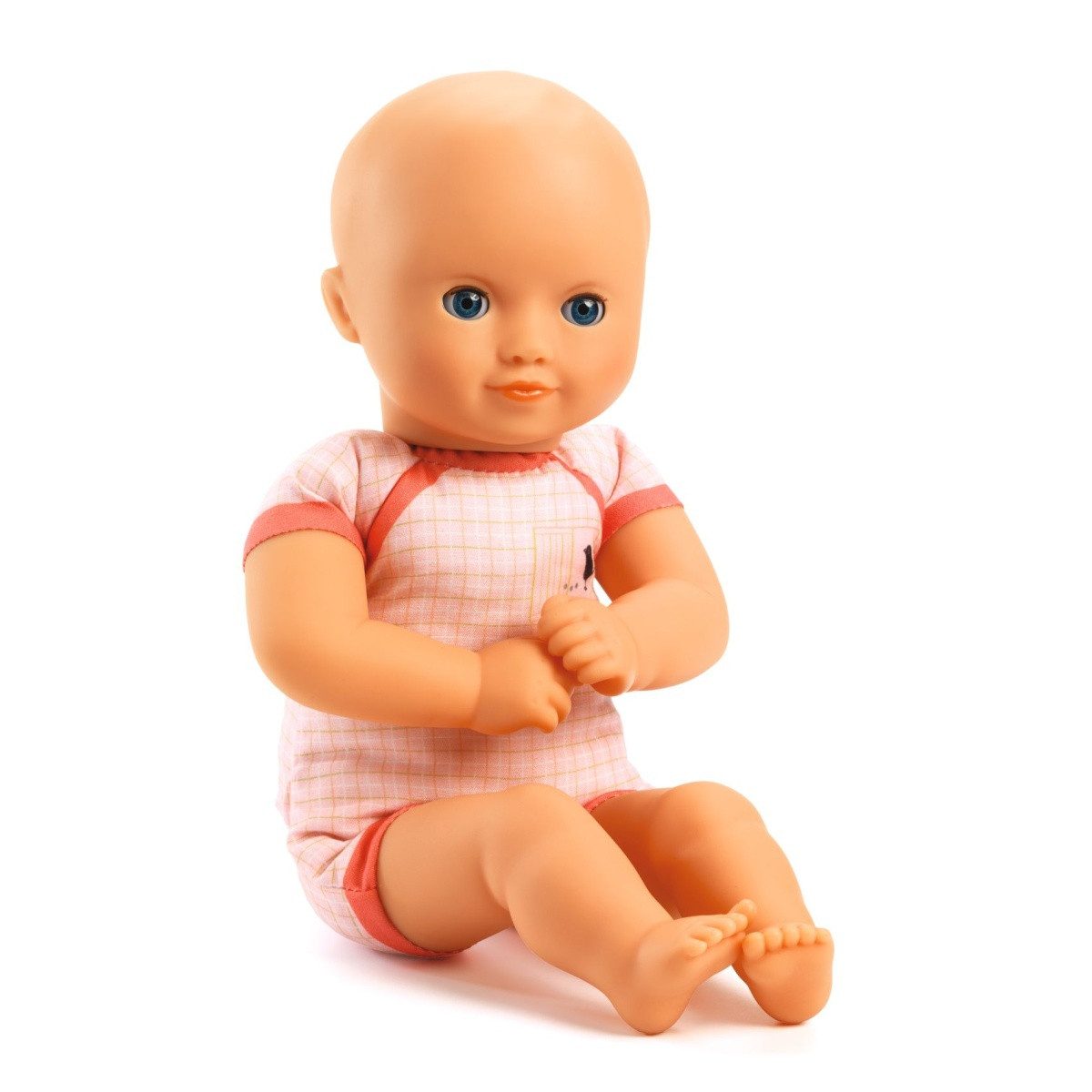 DJECO Babypuppe POMEA Puppe Alba 32cm weicher Körper Schlafaugen