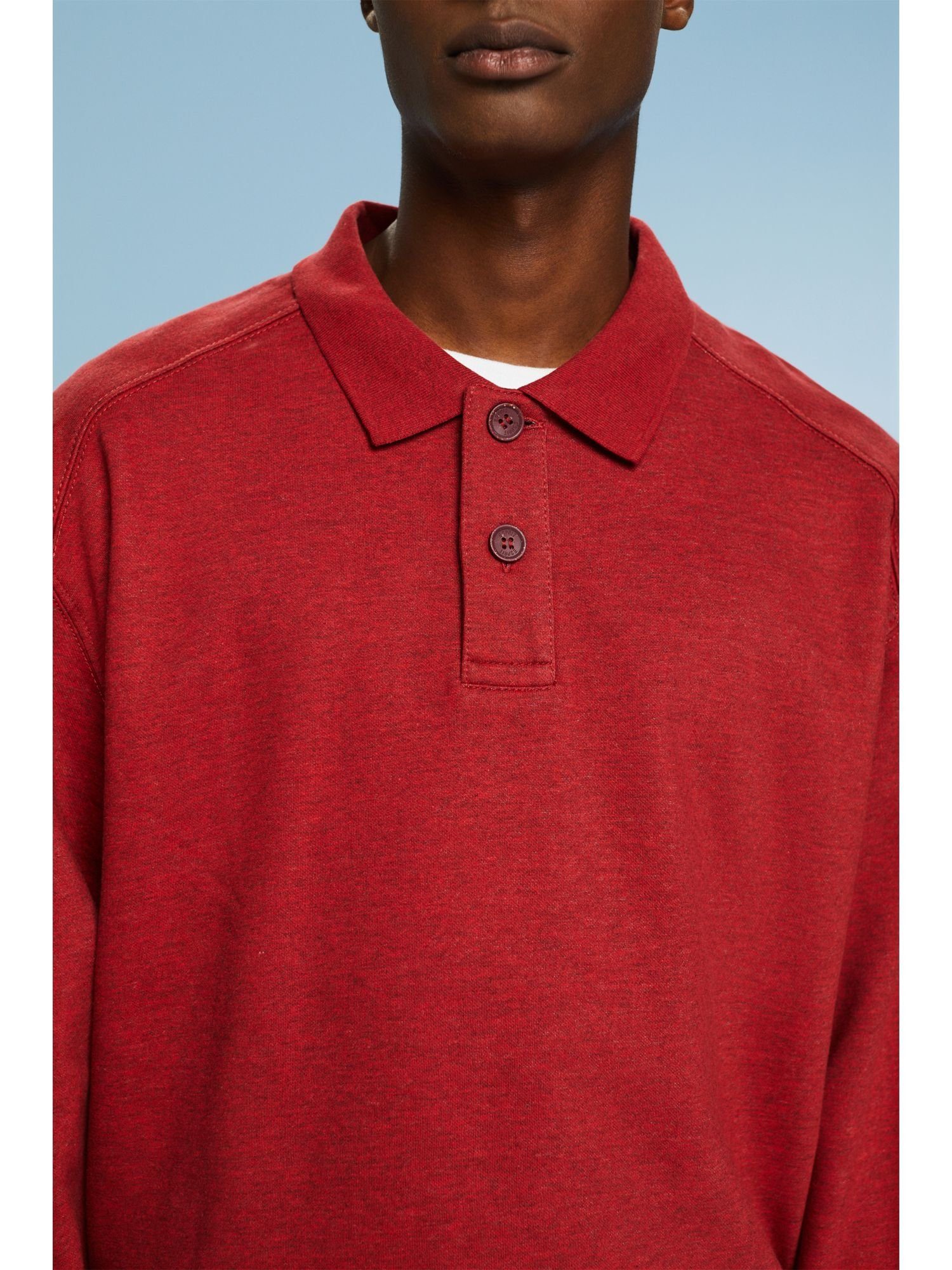 Esprit Sweatshirt Langärmliges (1-tlg) RED DARK Polo-Sweatshirt