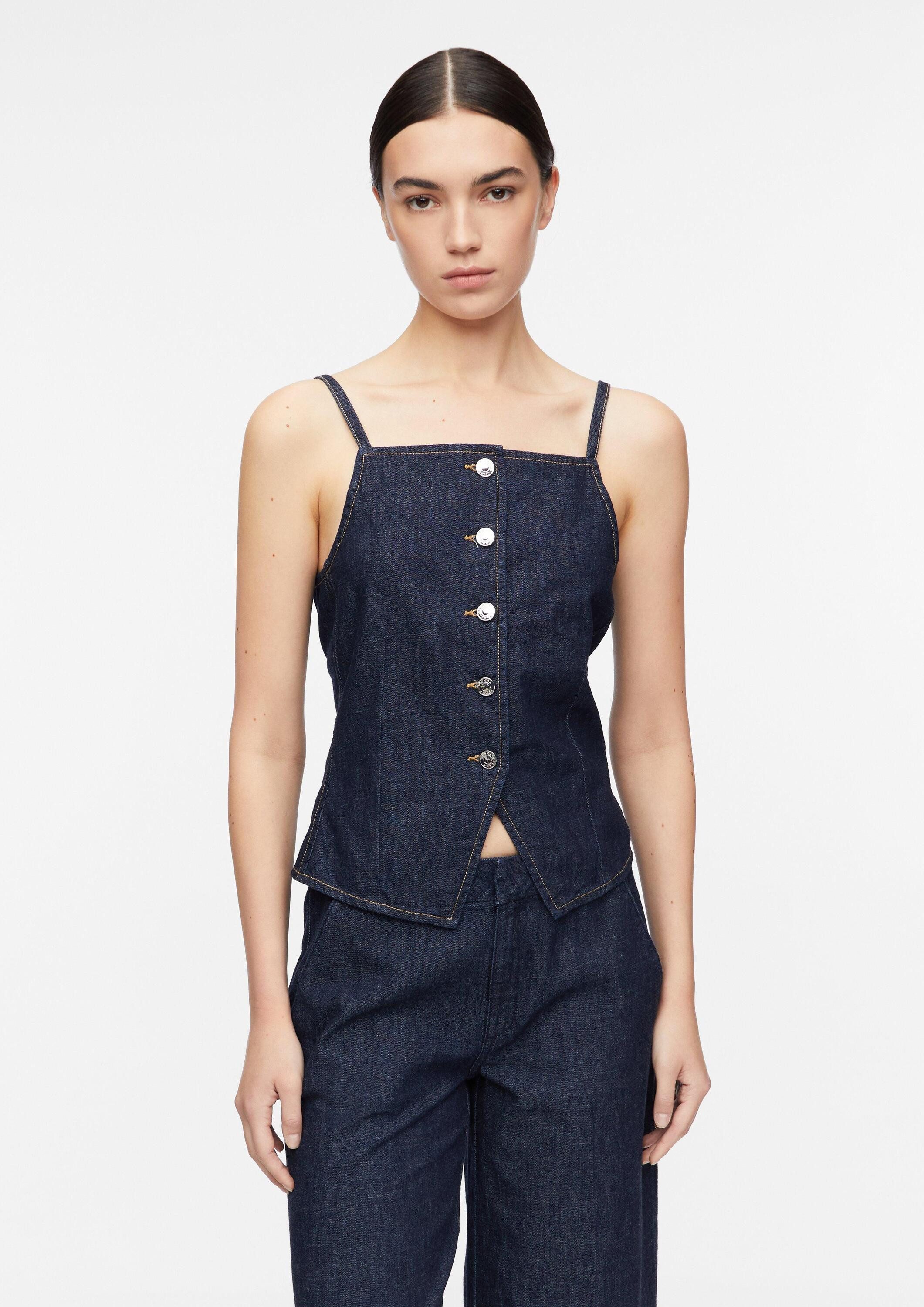 comma Blusentop Bluse Top aus leichtem Denim
