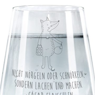 Mr. & Mrs. Panda Glas Fuchs Laterne - Transparent - Geschenk, Trinkglas, Sankt Martin, Aufm, Premium Glas, Hochwertige Gravur