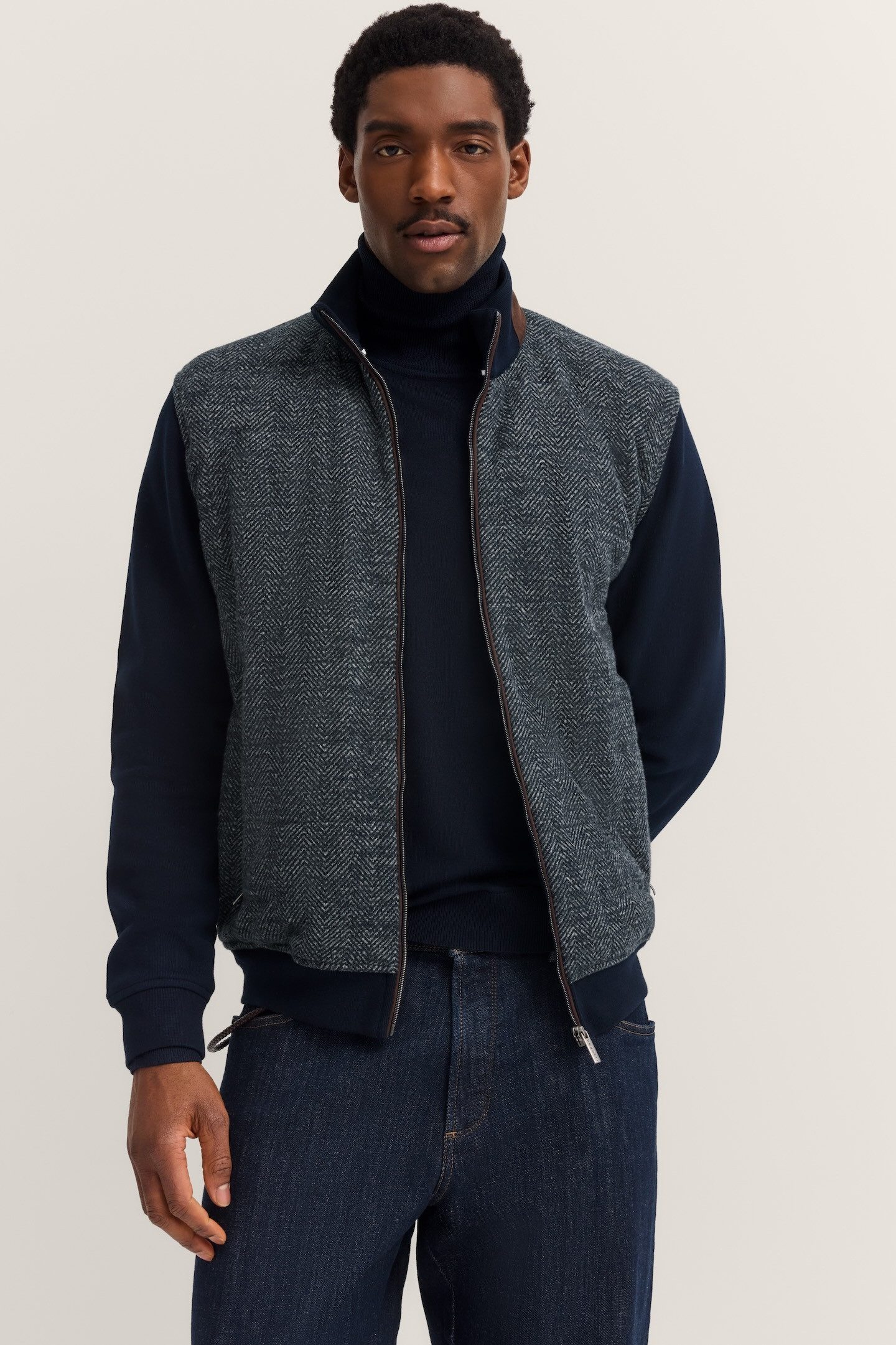 bugatti Sweatjacke Regular Fit mit Stehkragen günstig online kaufen