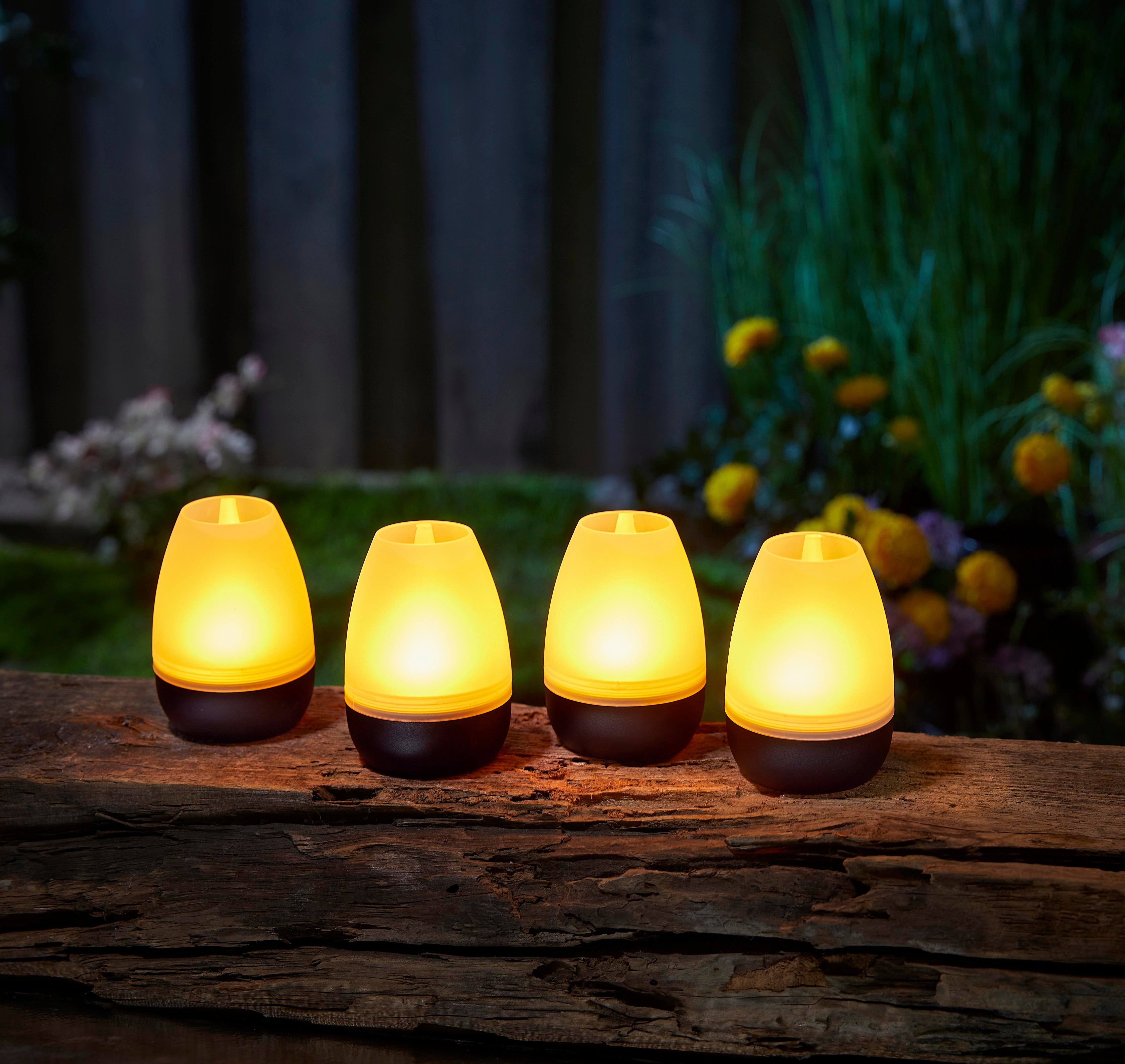 Northpoint LED Dekolicht LED Akku Lounge Lights Kabellos für Innen und Außen RGBW Flackereffekt