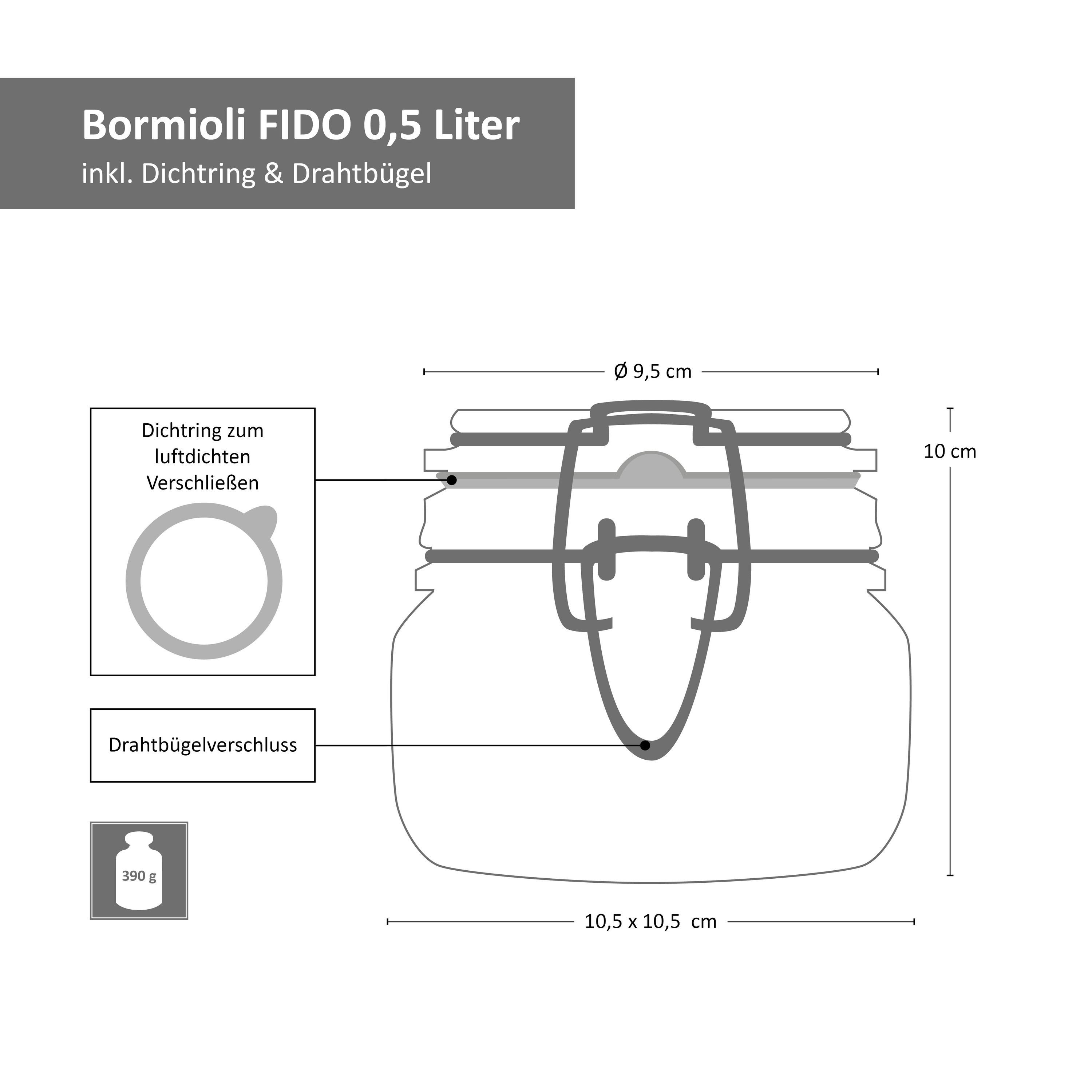 MamboCat Fido 2x 6tlg. 1,0L, 0,75L 0,5L + Glas Vorratsglas Set + 2x Einmachgläser 2x