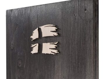 Raumzutaten Holzbild Skandinavien, Silhouette von Schweden, Wandbild 30x80cm, skandinavisch