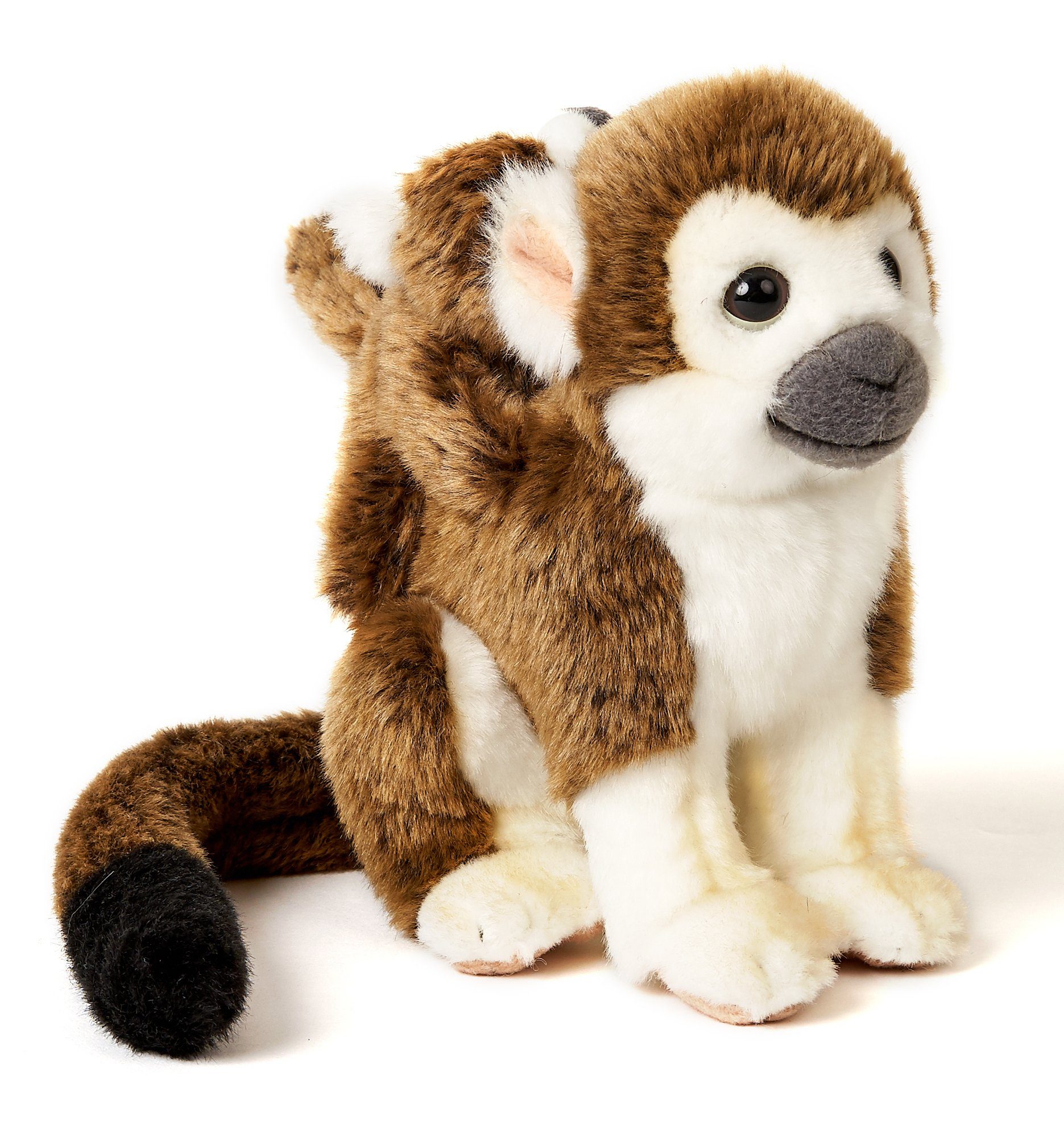 Uni-Toys Kuscheltier Totenkopfaffe mit Baby - 19 cm (Höhe) - Plüsch-Affe -  Plüschtier