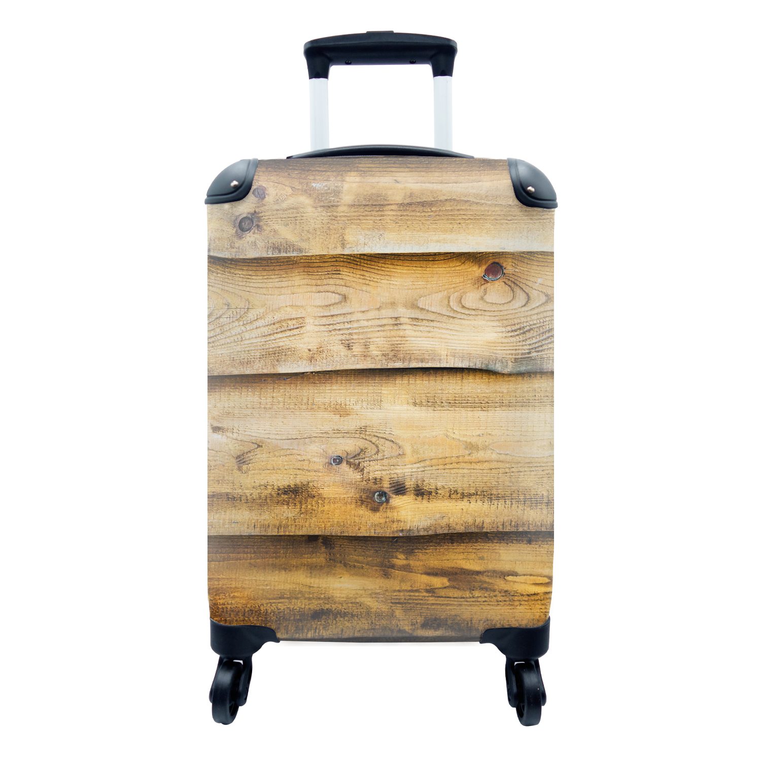 MuchoWow Handgepäckkoffer Vintage - Holz - Kofferraum - Textur, 4 Rollen, Reisetasche mit rollen, Handgepäck für Ferien, Trolley, Reisekoffer
