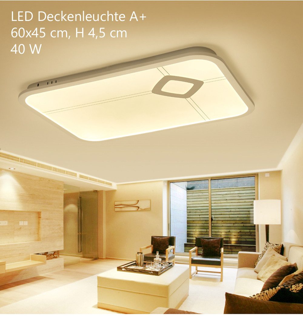 Eurohandisplay LED Deckenleuchte LED Deckenlampe Fernbedienung dimmbar Farbton einstellbar Top Angebot, LED fest integriert, Warm- bis Kaltweiß, Lichtfarbe und Helligkeit einstellbar mit Fernbedienung