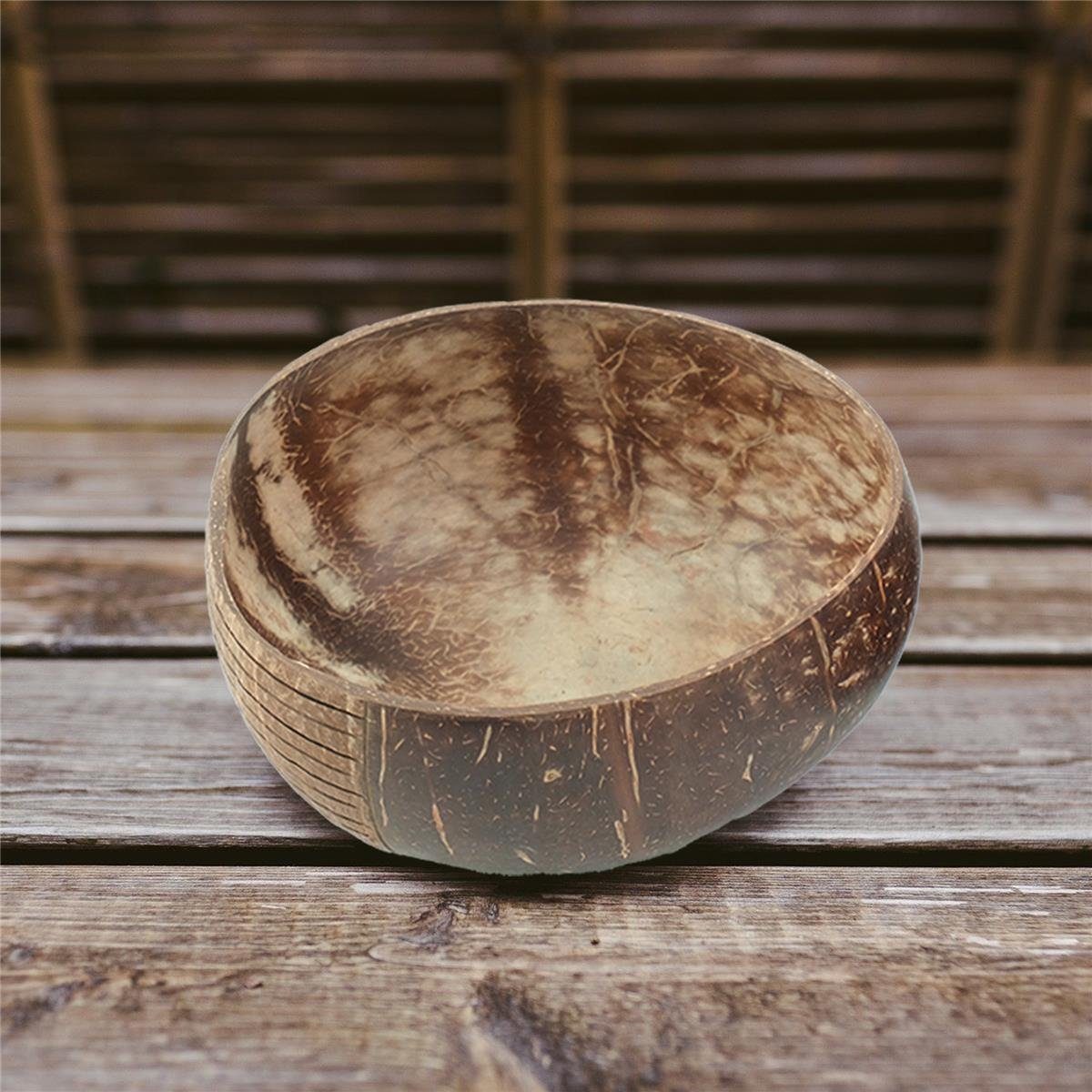 / Kokosnuss, Bowl Handgefertigt Höhe (Einzelstück), - Ø13cm 6cm, BOURGH Plastikfrei LANGA Schüssel Coconut Schale / / Kokosnuss Naturprodukt