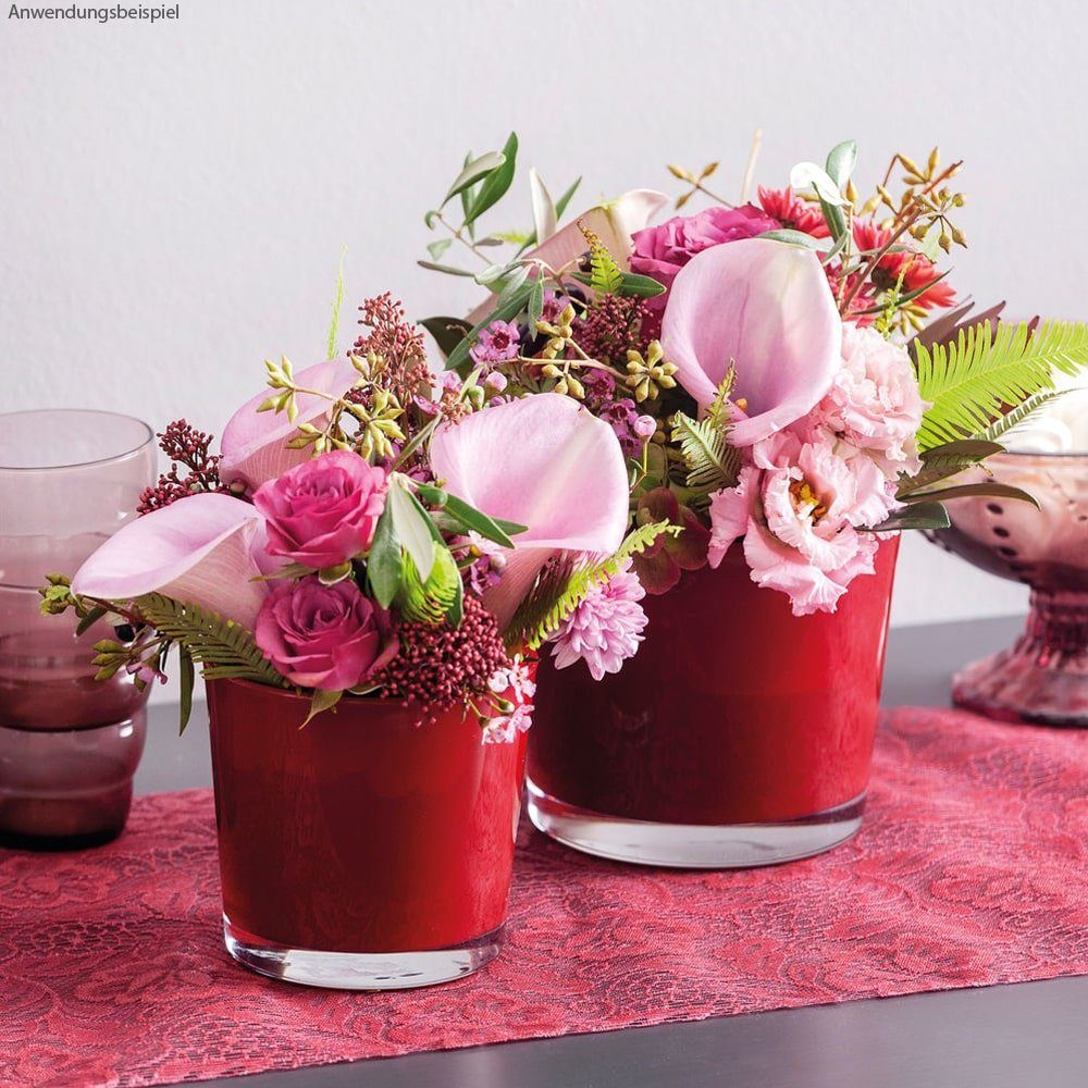 cm rot Pflanzgefäß rund HOME 11,5 Teelichtglas matches21 Übertopf HOBBY Blumentopf (1 & St) Glastopf