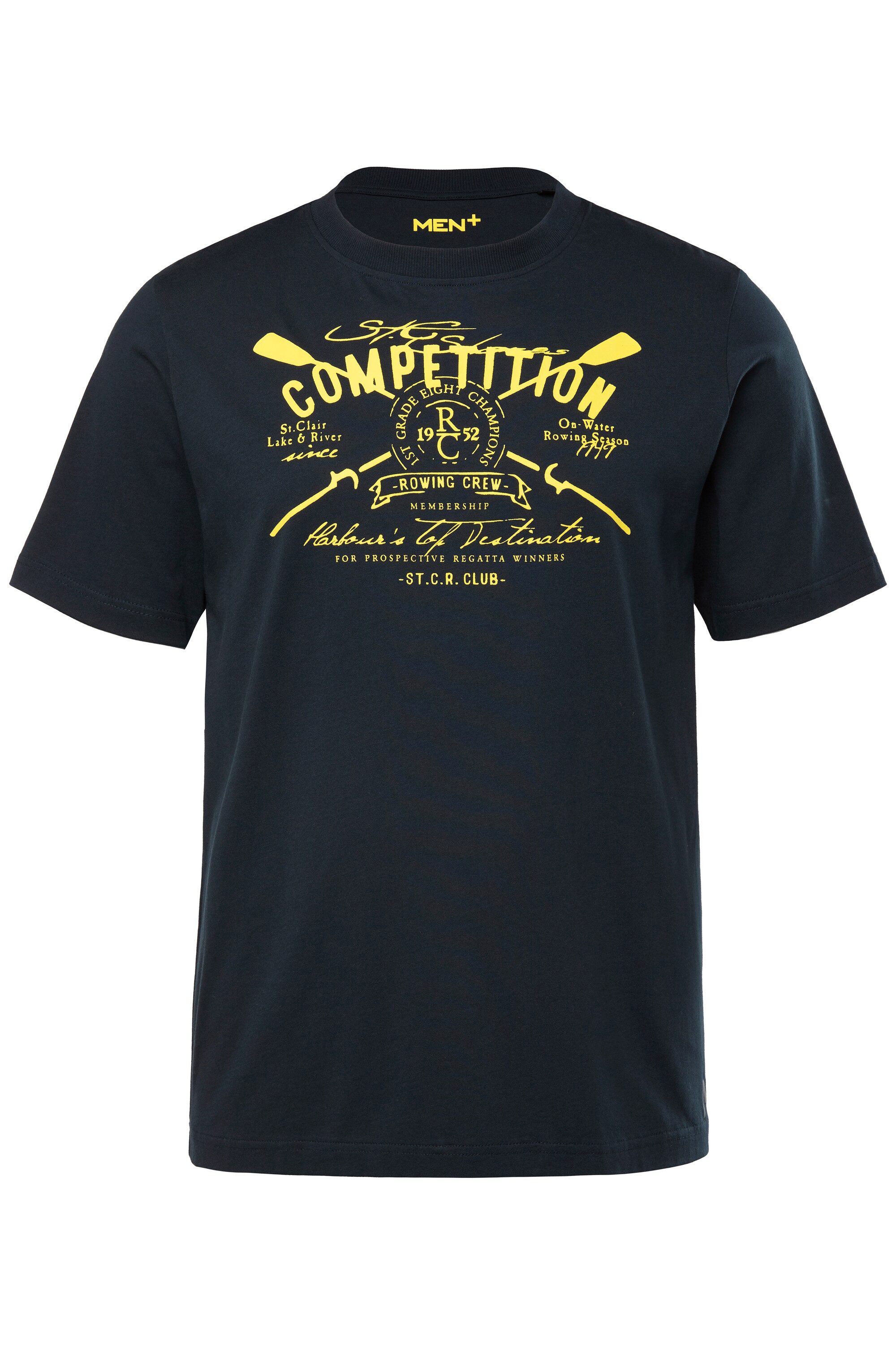 Men Plus T-Shirt T-Shirt Halbarm Brustprint Rundhals günstig online kaufen