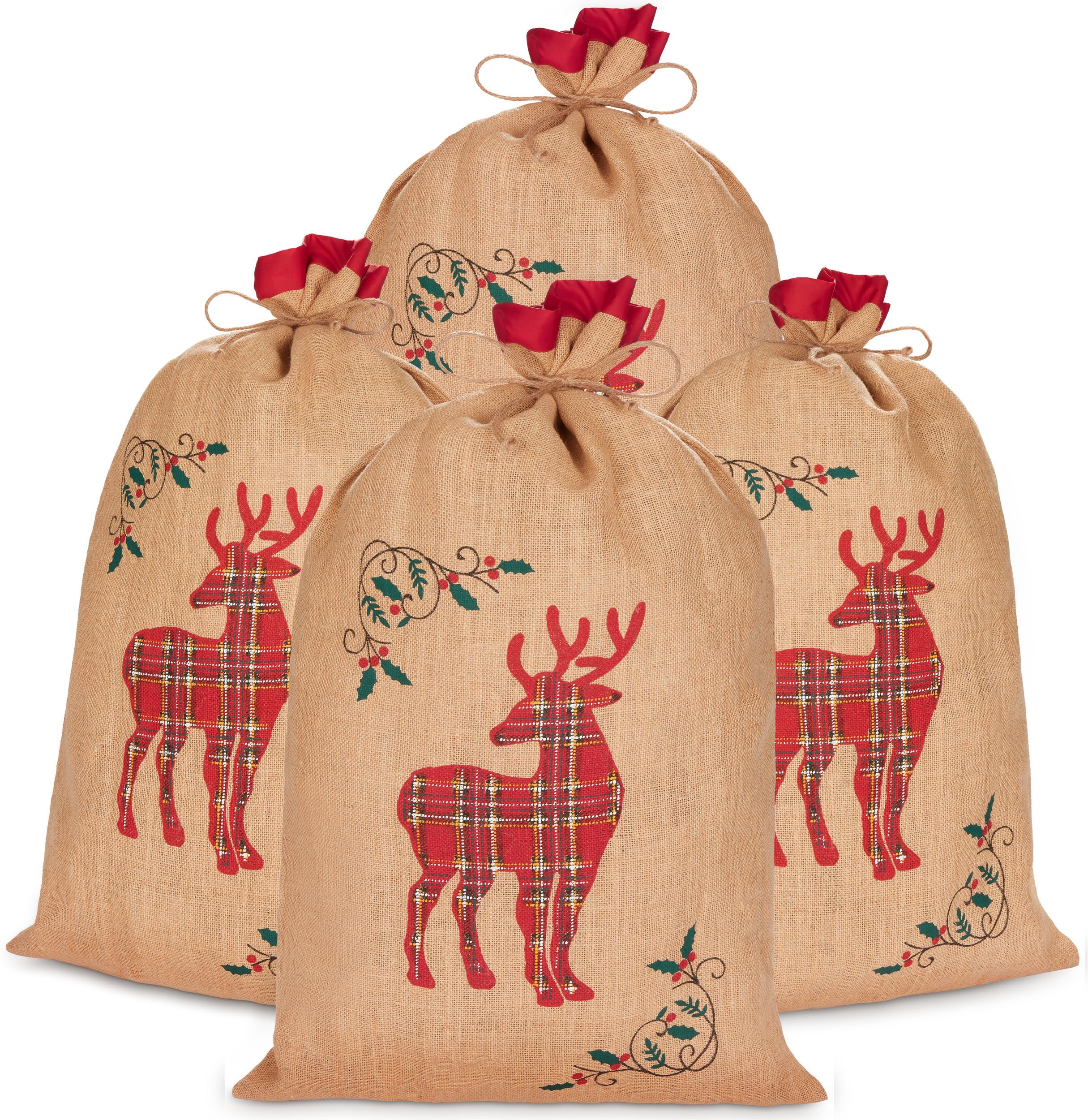 Aufbewahrungstasche Weihnachtssack Rentier - 80 cm Geschenksack für Weihnachten