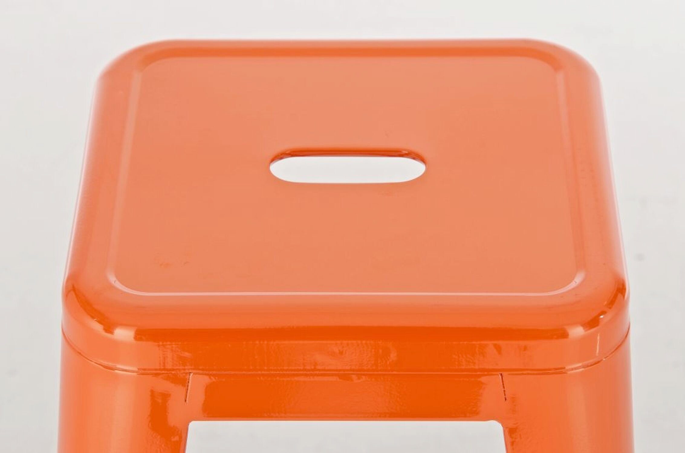TPFLiving Barhocker mit Orange - angenehmer (Set, Sitzfläche: Hocker Orange Metall Theke - St., & Joshua Gestell für Metall Fußstütze Küche), 2