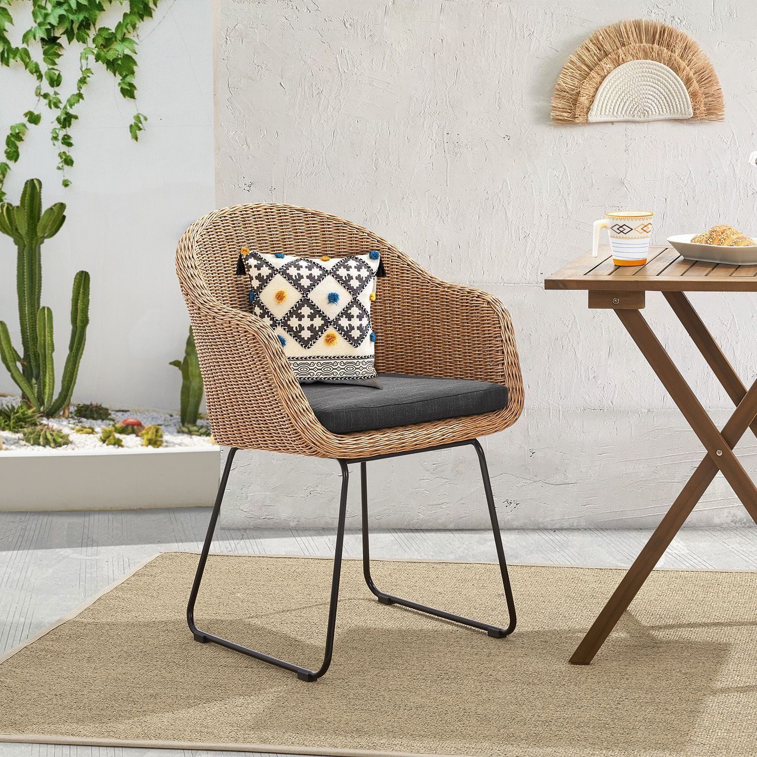 Juskys Gartenstuhl Cody (4 St), Rattan günstig online kaufen