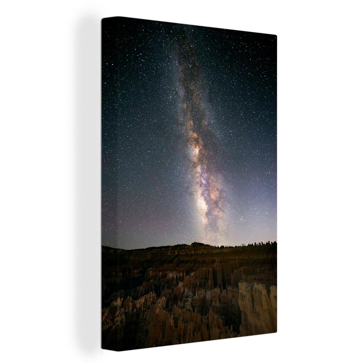 OneMillionCanvasses® Leinwandbild Die Milchstraße über dem Bryce Canyon National Park, (1 St), Leinwandbild fertig bespannt inkl. Zackenaufhänger, Gemälde, 20x30 cm