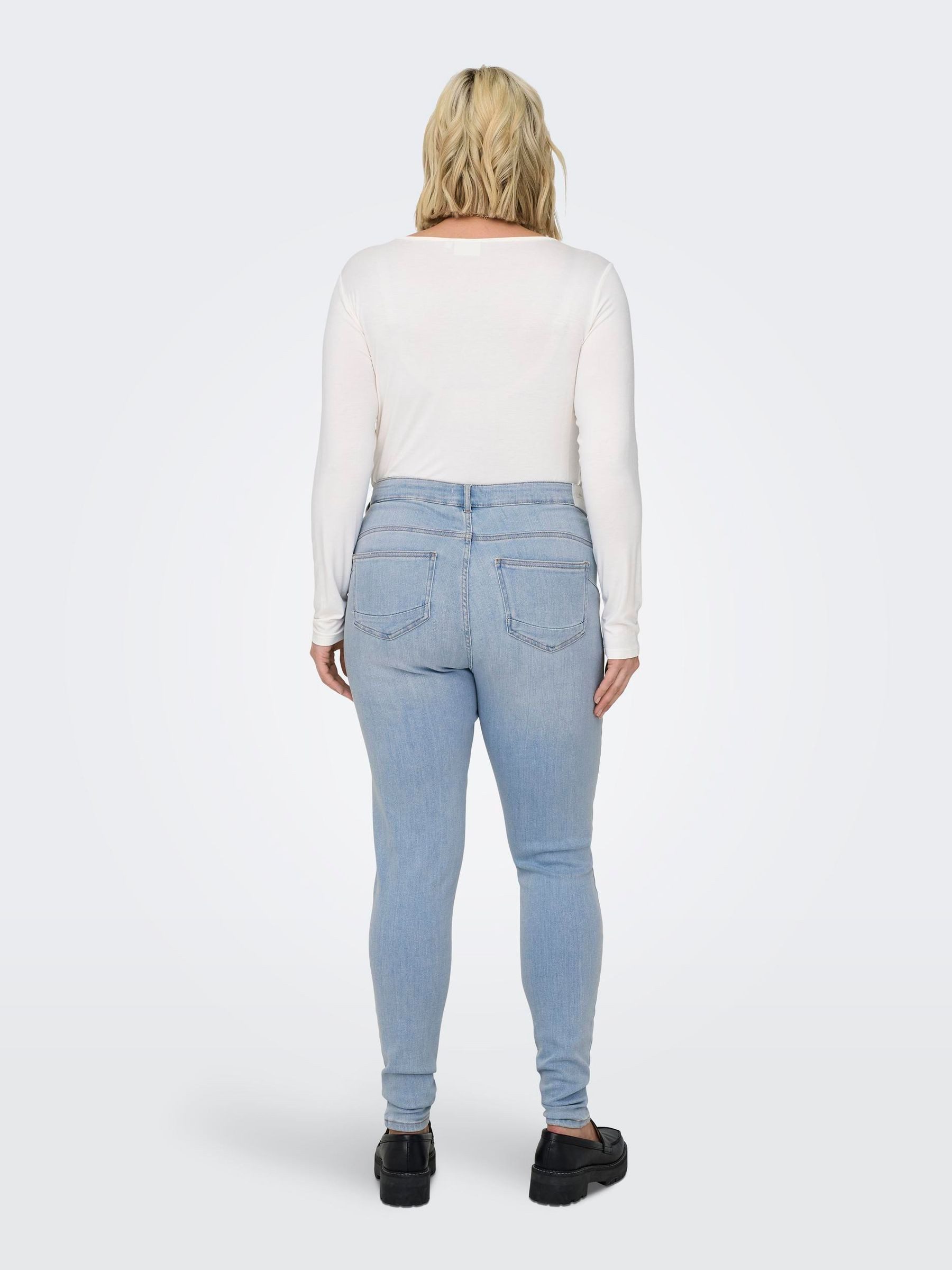 ONLY CARMAKOMA Slim-fit-Jeans Push Up Skinny Jeans Curvy Denim Plus Size Stretch Pants für Bio-Baumwolle nachhaltig Skinny fit unifarben elastisch