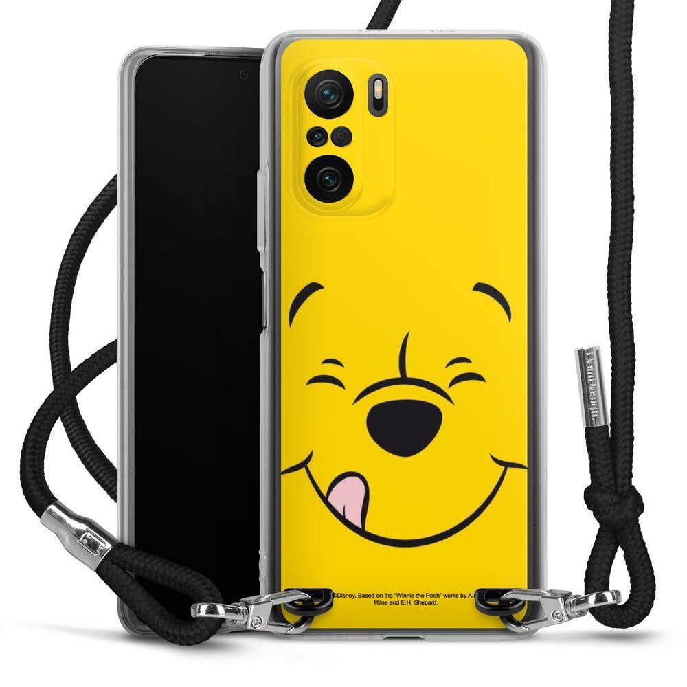 DeinDesign Handyhülle Winnie Puuh Offizielles Lizenzprodukt Disney Puuh Closeup, Xiaomi Poco F3 Handykette Hülle mit Band Case zum Umhängen