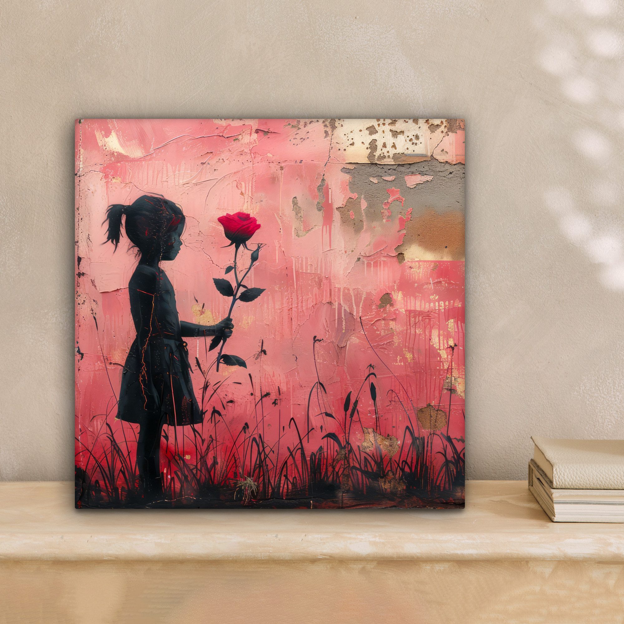 OneMillionCanvasses® Leinwandbild Graffiti - Mädchen - Rosa - Straßenkunst günstig online kaufen