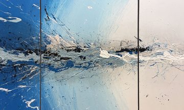 WandbilderXXL XXL-Wandbild Liquid Ice 210 x 80 cm, Abstraktes Gemälde, handgemaltes Unikat