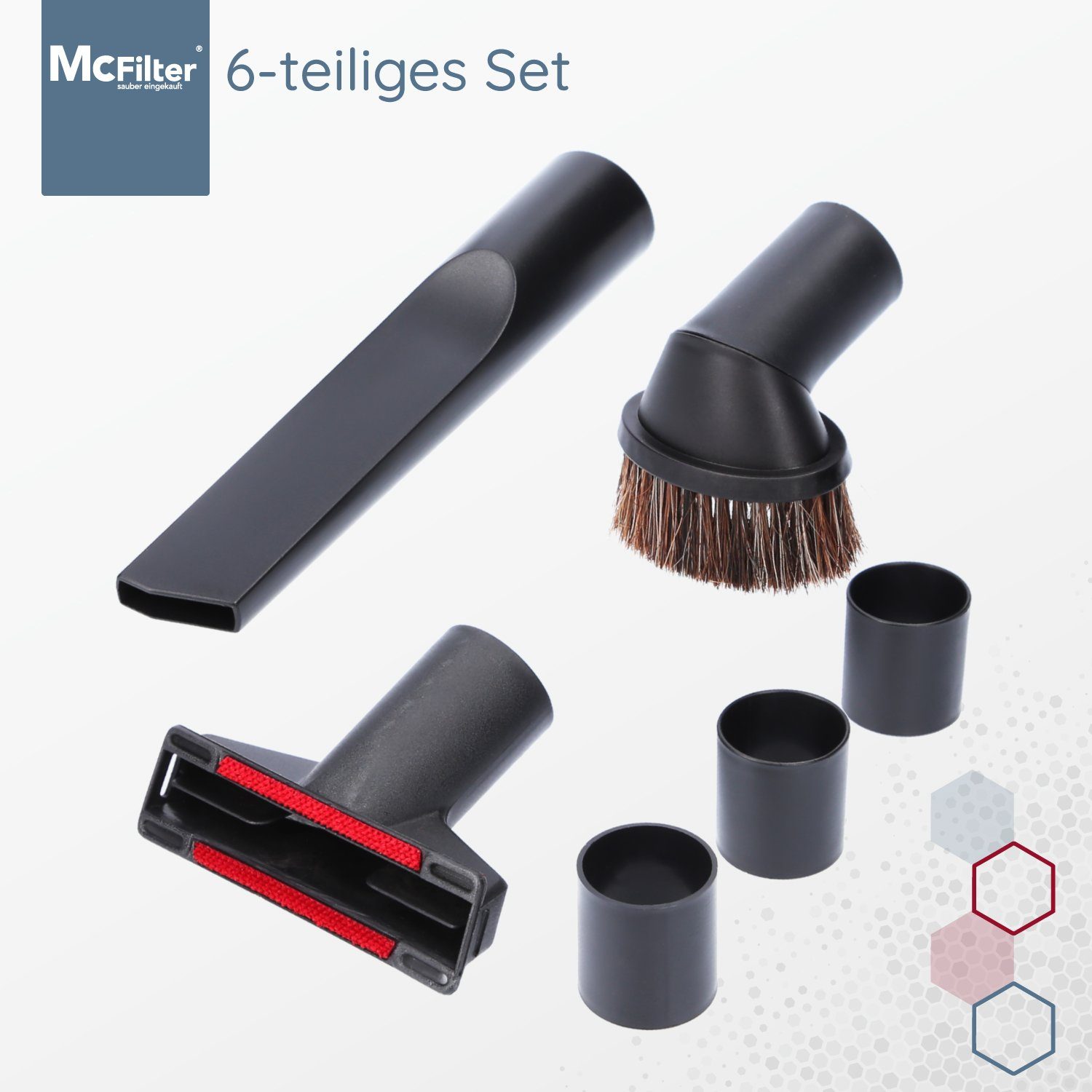 Polsterdüse, für Q inkl. (6-tlg), Staubsaugerdüsen-Set 6-teilig Adapter Siemens Fugendüse, 1x 8.0, Düsenset 1x Möbelpinsel, geeignet 1x McFilter VSQ8M433