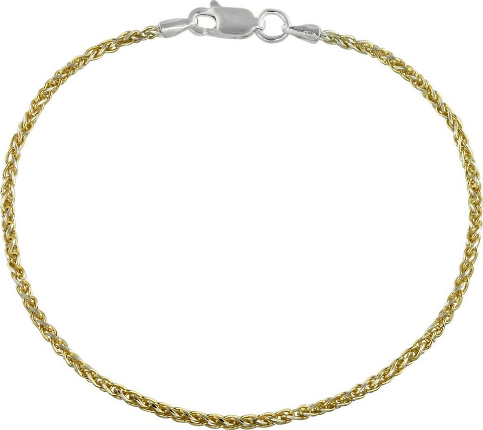 SilberDream Silberarmband SilberDream Armband 19cm vergoldet (Armband),  Damen Armband (zopf) ca. 19cm, 925 Sterling Silber, vergoldet (Gelbgol
