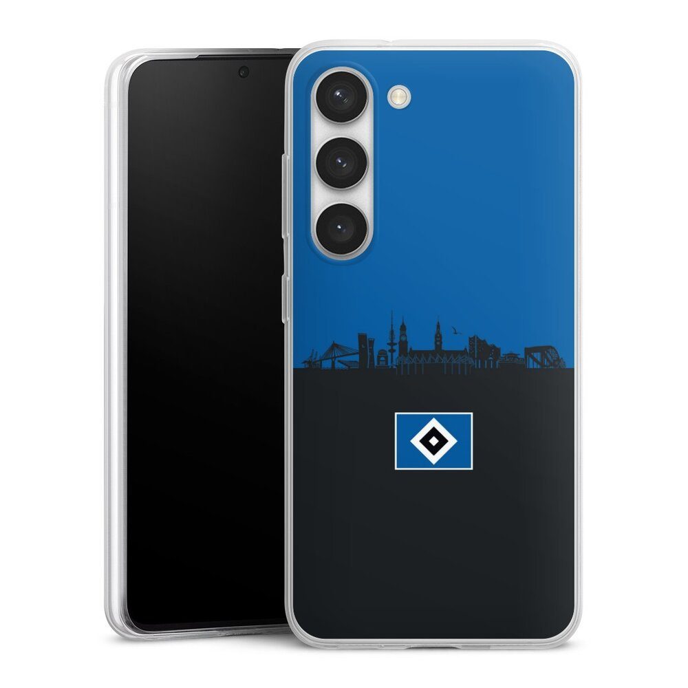 DeinDesign Handyhülle HSV Hamburg Skyline HSV Skyline Blau Schwarz, Samsung Galaxy S23 Slim Case Silikon Hülle Ultra Dünn Schutzhülle