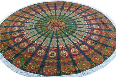 Tagesdecke Rundes indisches Mandala Tuch, Boho Tagesdecke,.., Guru-Shop