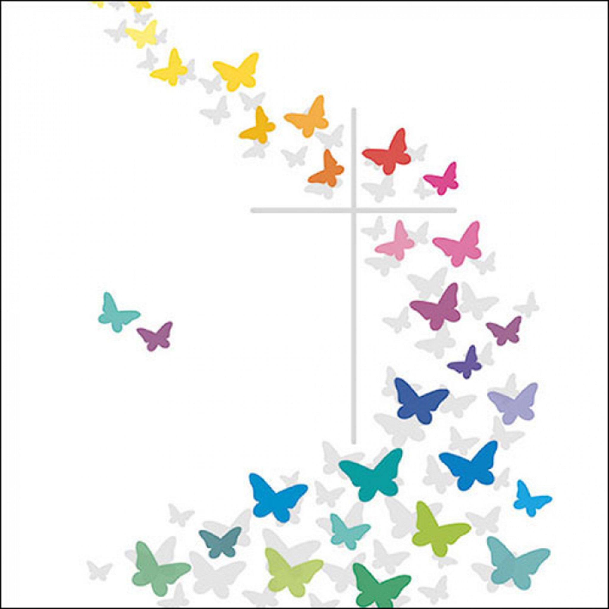 Ambiente Luxury Paper Products Papierserviette, Салфетки Papier 33x33cm 3-lag. mit Schmetterlingen & Kreuz 20 Stk.