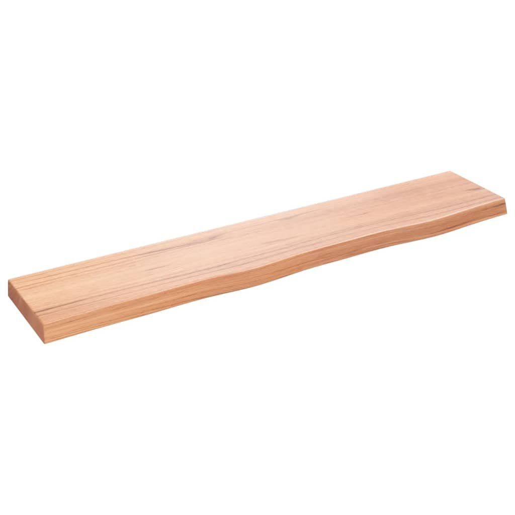 Regal Wandregal Hellbraun 100x20x4 cm Massivholz Eiche Behandelt