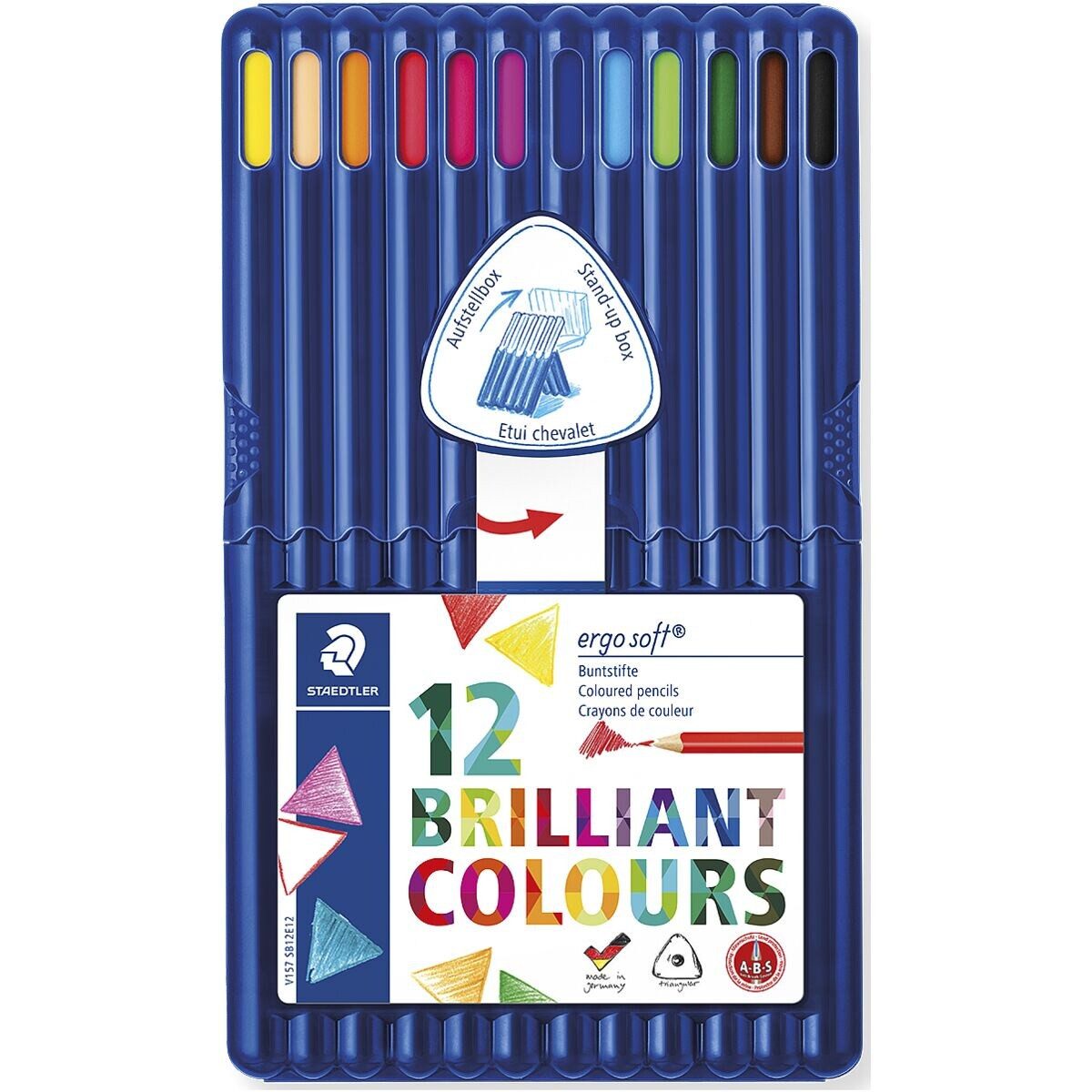 STAEDTLER Buntstift Ergosoft®, (12-tlg), mit aufstellbarer Etui-Box