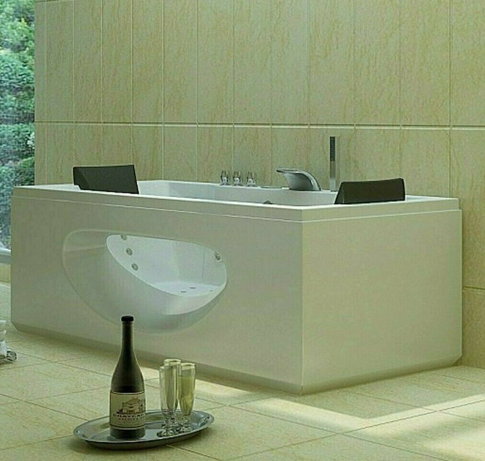 Thumbnail - DEKO VERTRIEB BAYERN Whirlpool-Badewanne Luxus LED Whirlpool Badewanne SET 180x90cm +Heizung+Hydrojet+Ozon