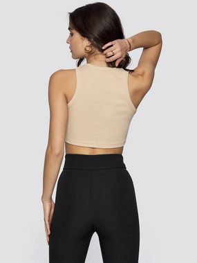 Freshlions Crop-Top Ribbed Basic Crop Top 'Asena' in camel - XS Ohne