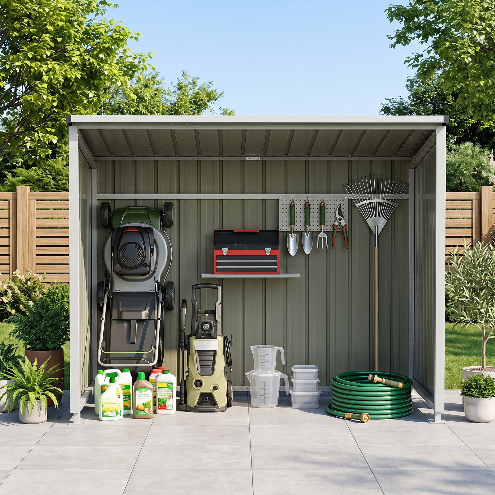 COSTWAY Gerätehaus Metall Geräteschuppen 2,5 m², 204 x 120 x 159 cm, für Garten, Hinterhof, Terrasse