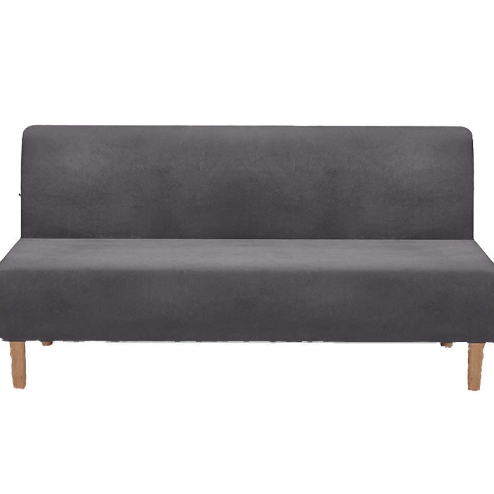 Coonoor Sofahusse Samt, Stretch, Armlose Futon Abdeckung, für armloses Klappsofa, Anti-Rutsch Sofabezug ohne Armlehne