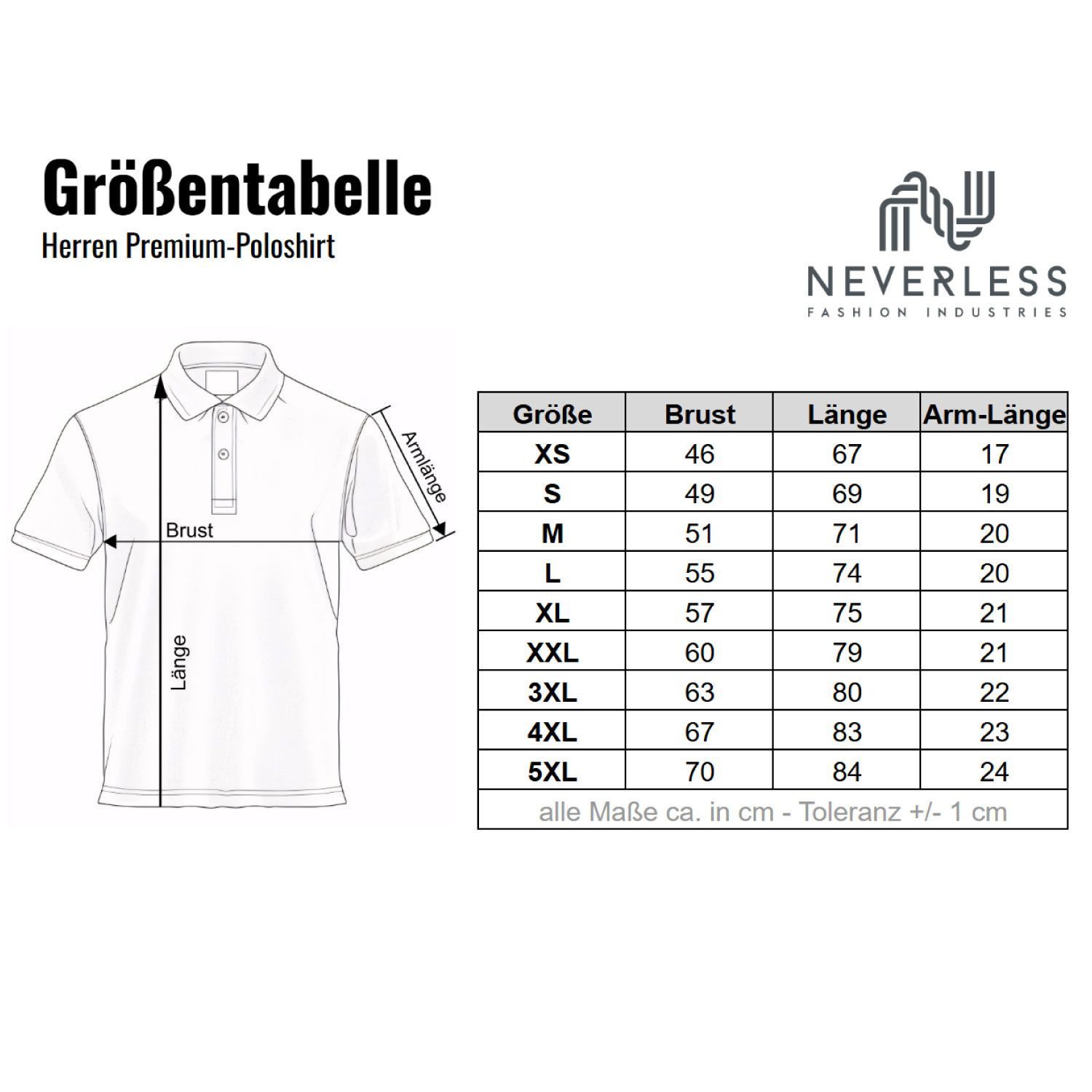 Neverless Poloshirt Herren Polo-Shirt Basicshirt mit Polokragen und Knopfleiste Baumwolle mit Print