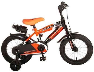 Volare Kinderfahrrad 14 Zoll Kinderfahrrad Kinder Bmx Fahrrad Rad Bike Sportivo Orange 2042, 1 Gang, Rücktrittbremse, Stützräder, Schutzbleche, Trinkflasche