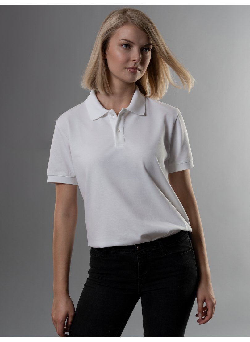 Trigema Poloshirt TRIGEMA Slim aus weiss Poloshirt Fit DELUXE-Piqué