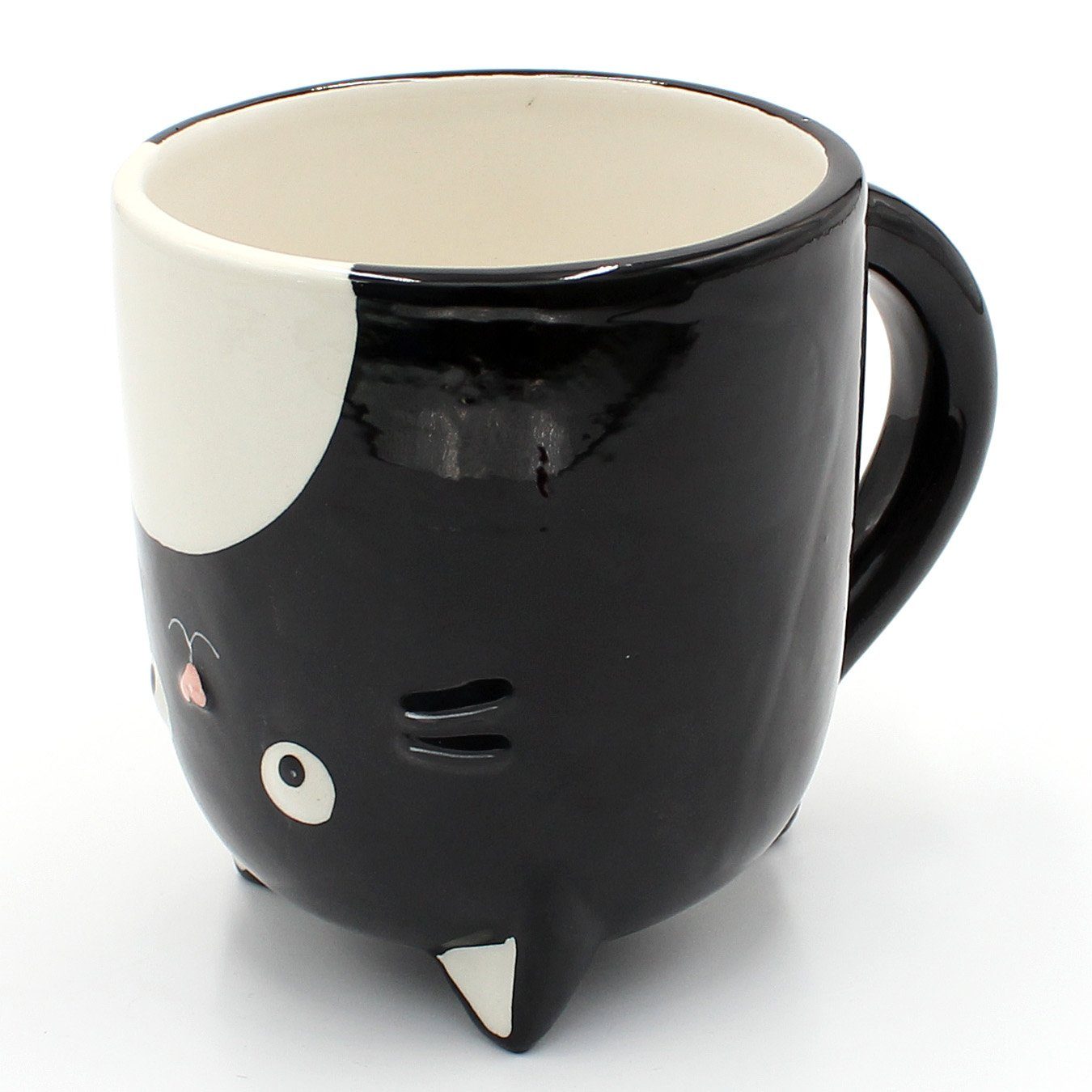 auf Ausführungen, Tasse Kaffeebecher schwarz Motiv Porzellan Kaffeetasse versch. Dekohelden24 Kopf