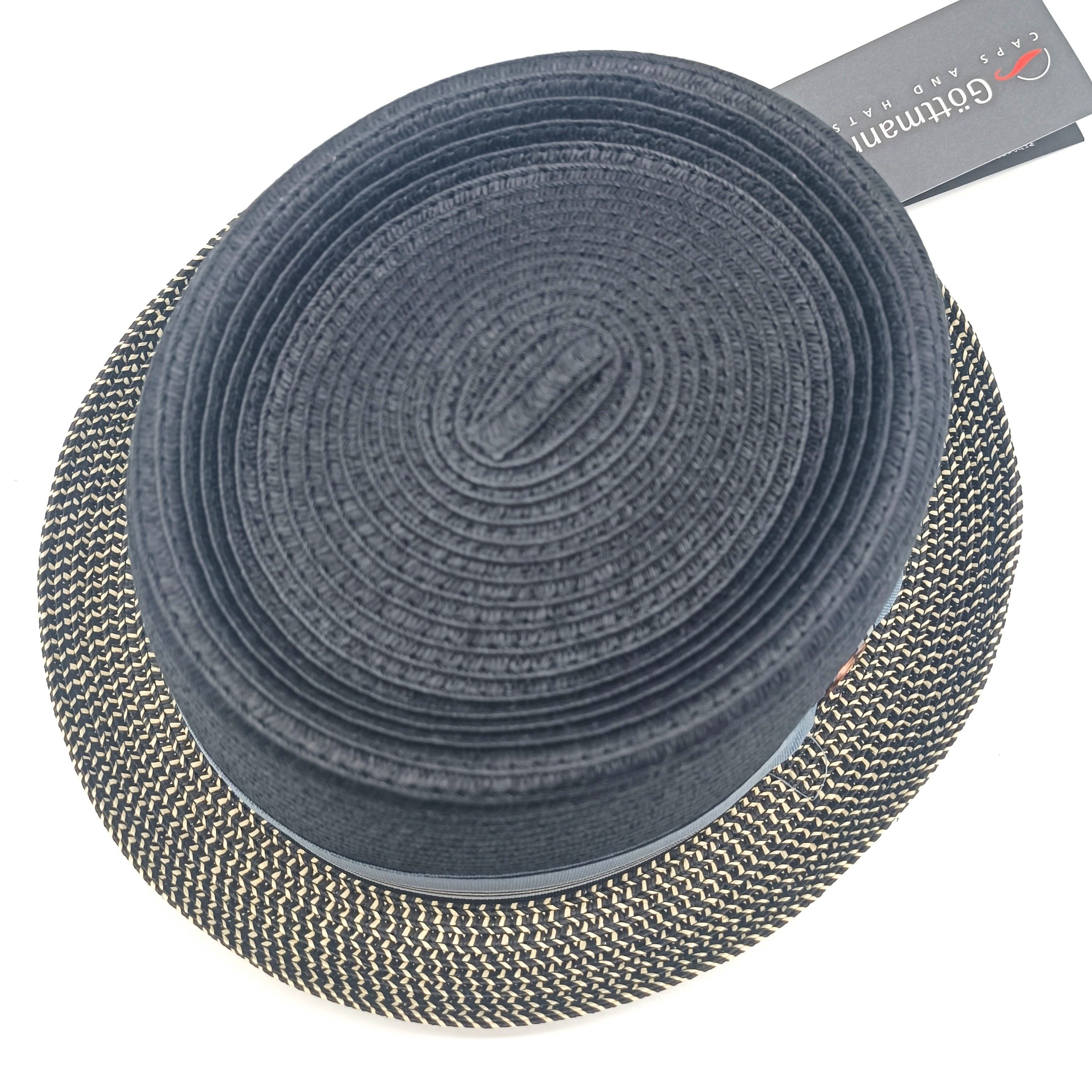 Göttmann Strohhut Strohhut PorkPie 19 schwarz